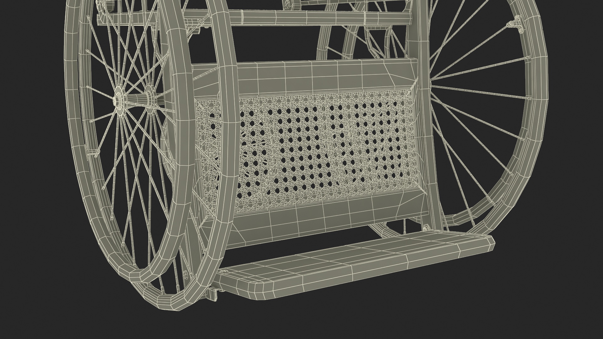 3D model Vintage Wheelchair Rigged