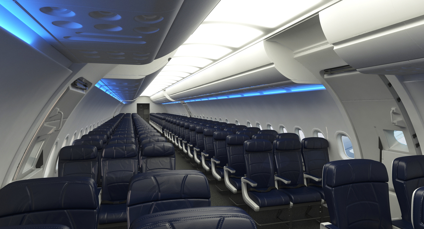 3D Airbus A321 with Interior and Cockpit Delta Air Lines model