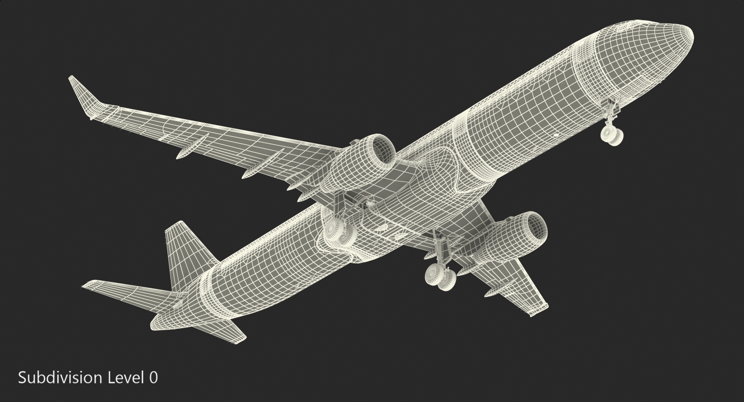3D Airbus A321 with Interior and Cockpit Delta Air Lines model