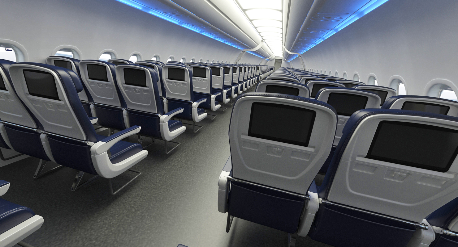 3D Airbus A321 with Interior and Cockpit Delta Air Lines model