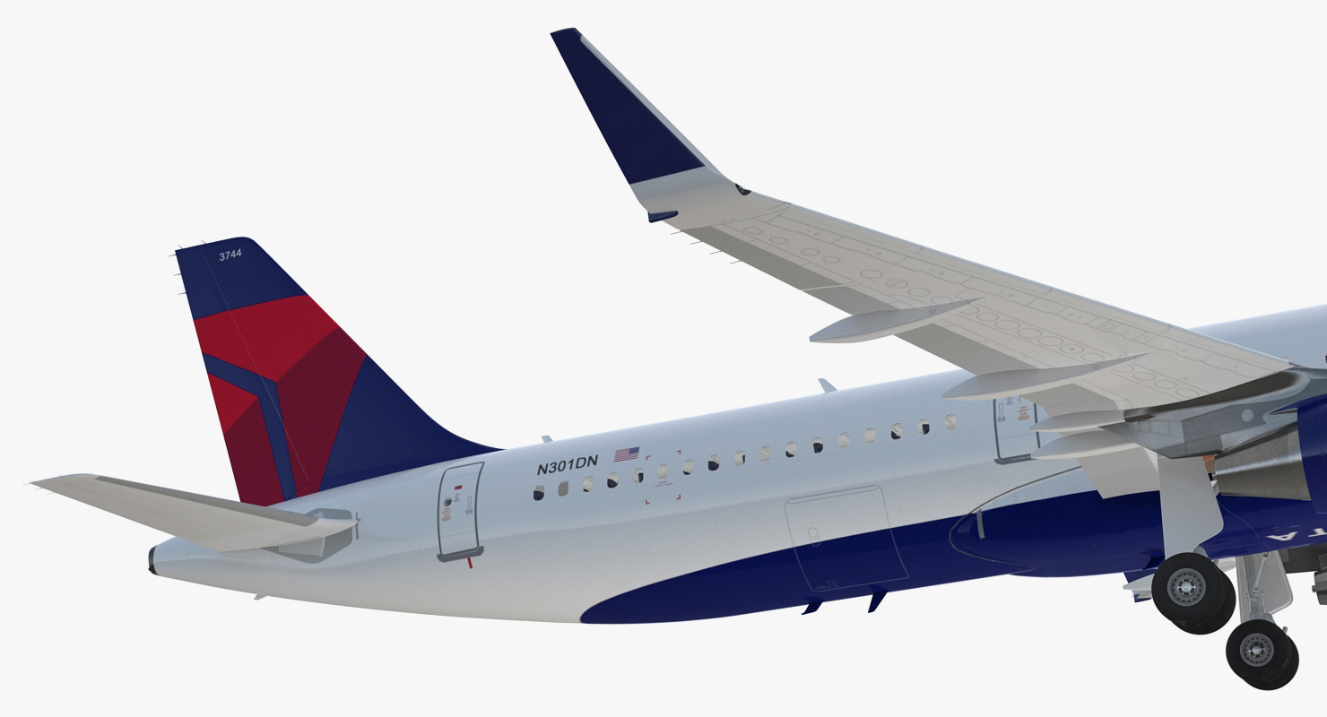3D Airbus A321 with Interior and Cockpit Delta Air Lines model