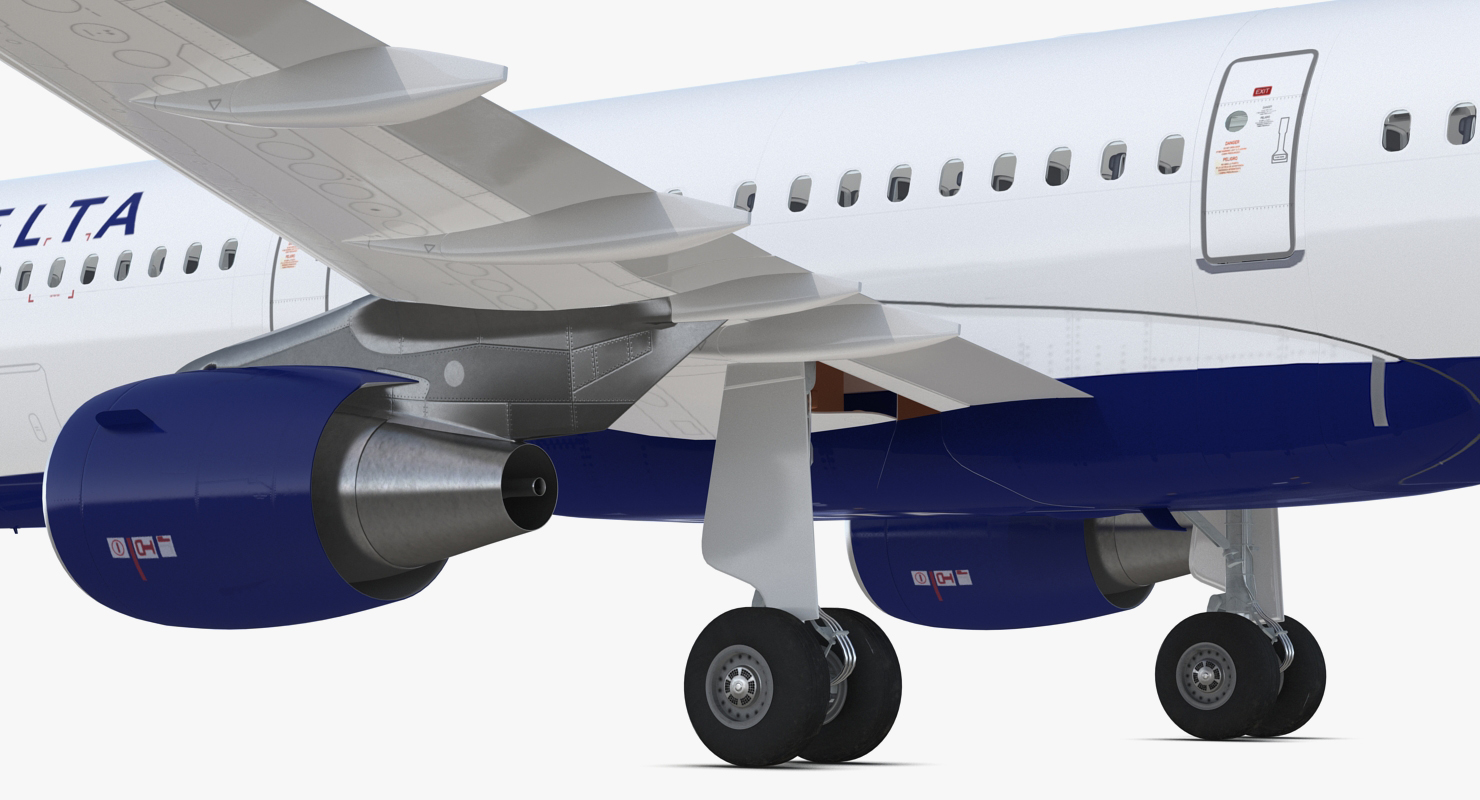 3D Airbus A321 with Interior and Cockpit Delta Air Lines model