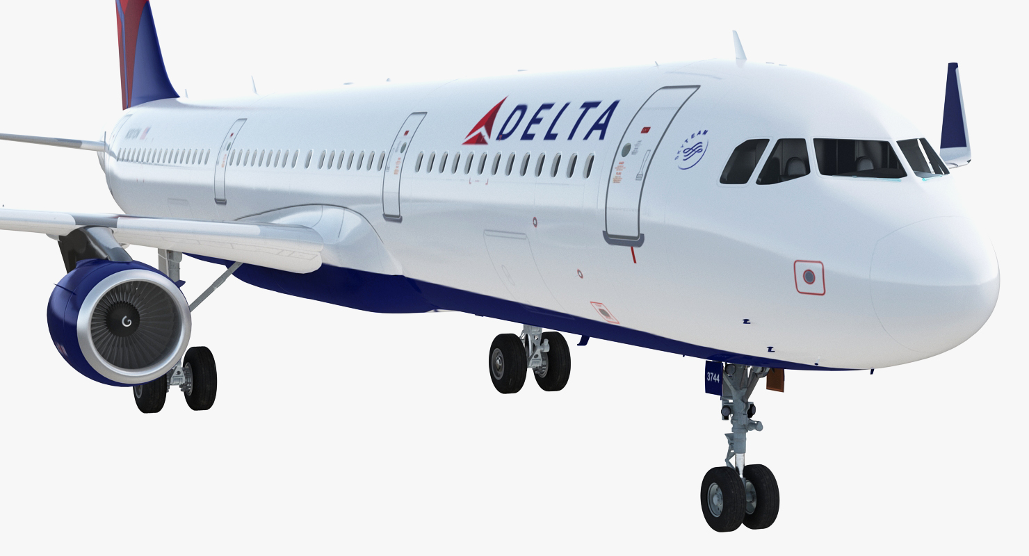 3D Airbus A321 with Interior and Cockpit Delta Air Lines model