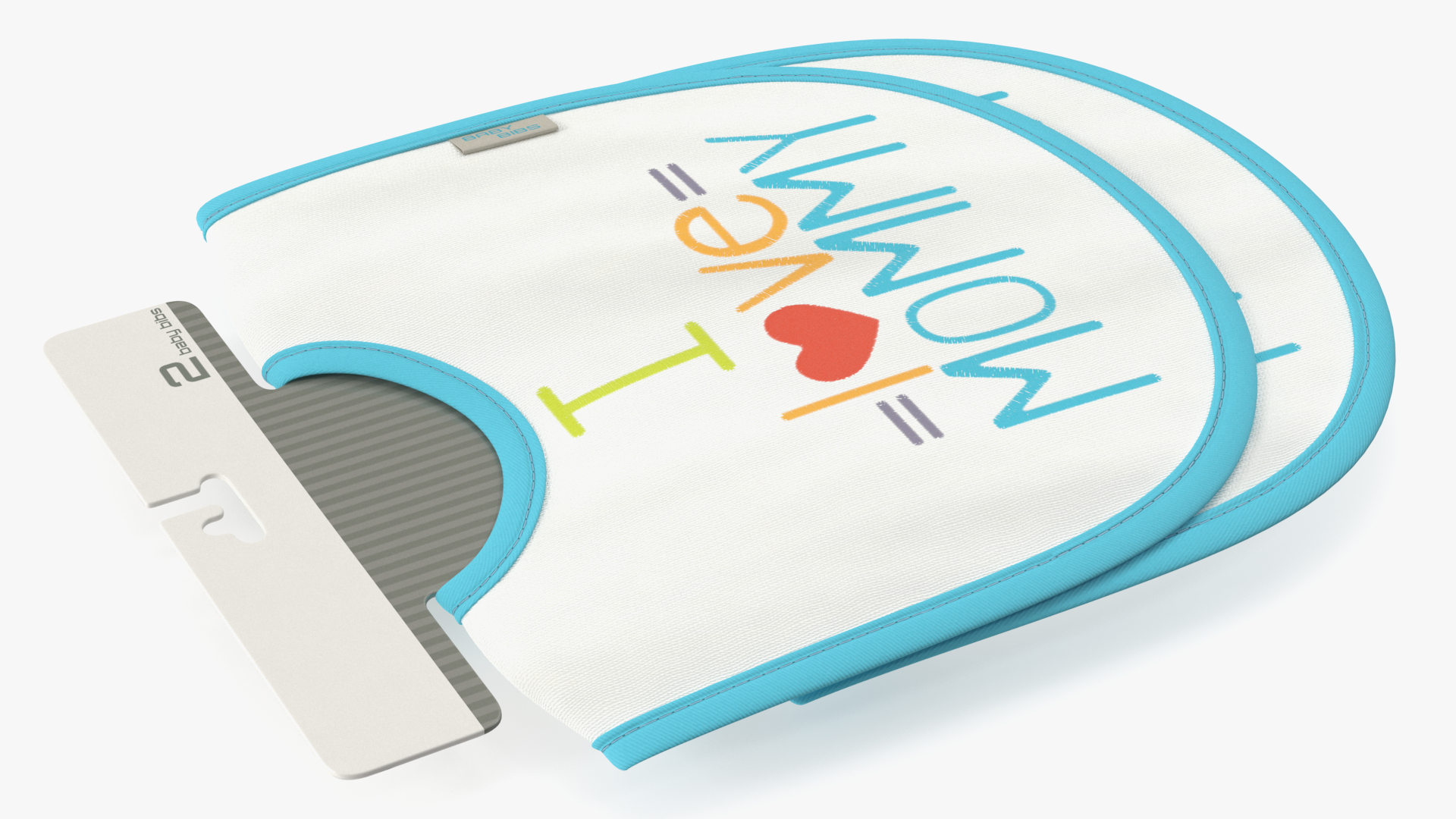 I Love Mommy Baby Bibs on Hanger 3D