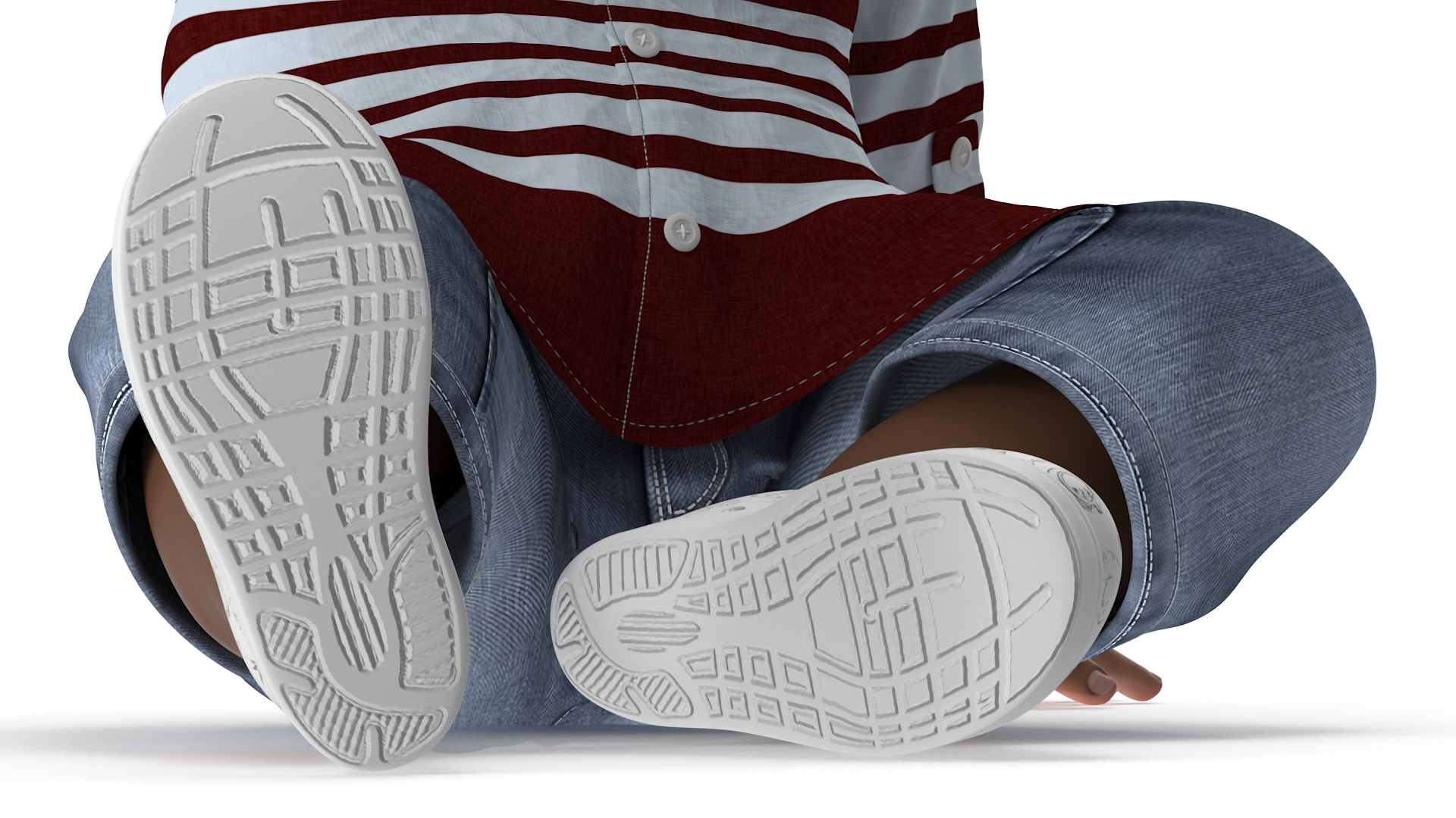 3D Little African Boy Light Skin in Summer Outfit Rigged model