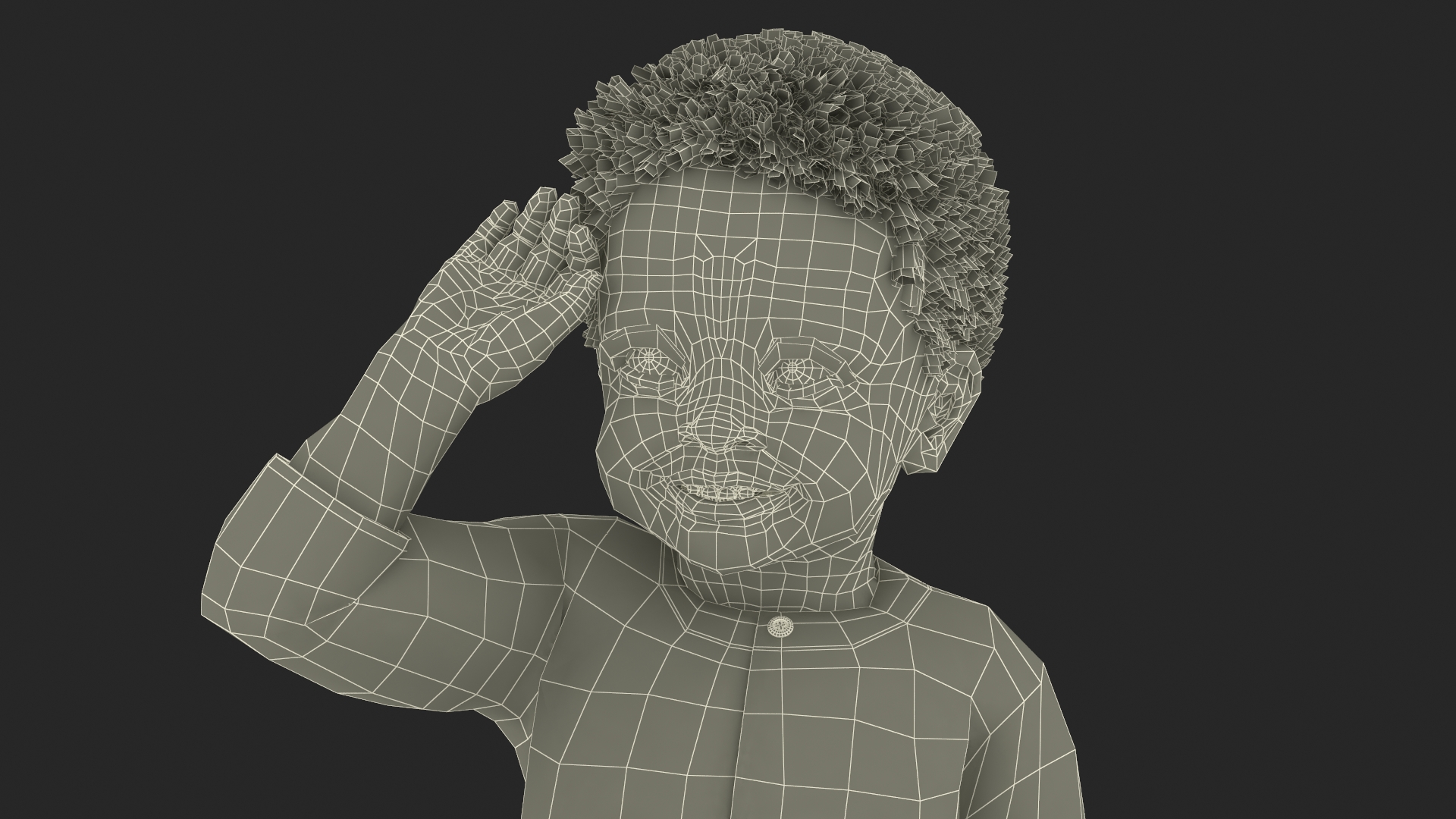 3D Little African Boy Light Skin in Summer Outfit Rigged model