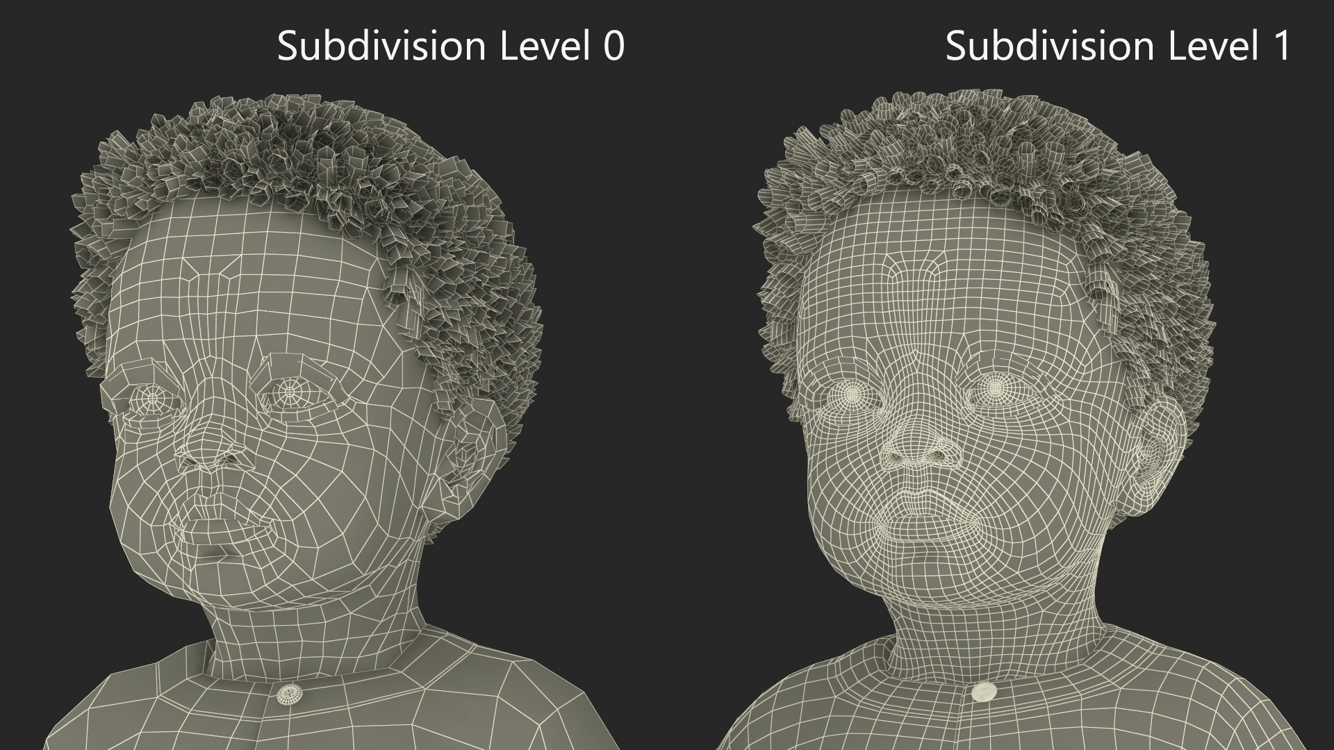 3D Little African Boy Light Skin in Summer Outfit Rigged model