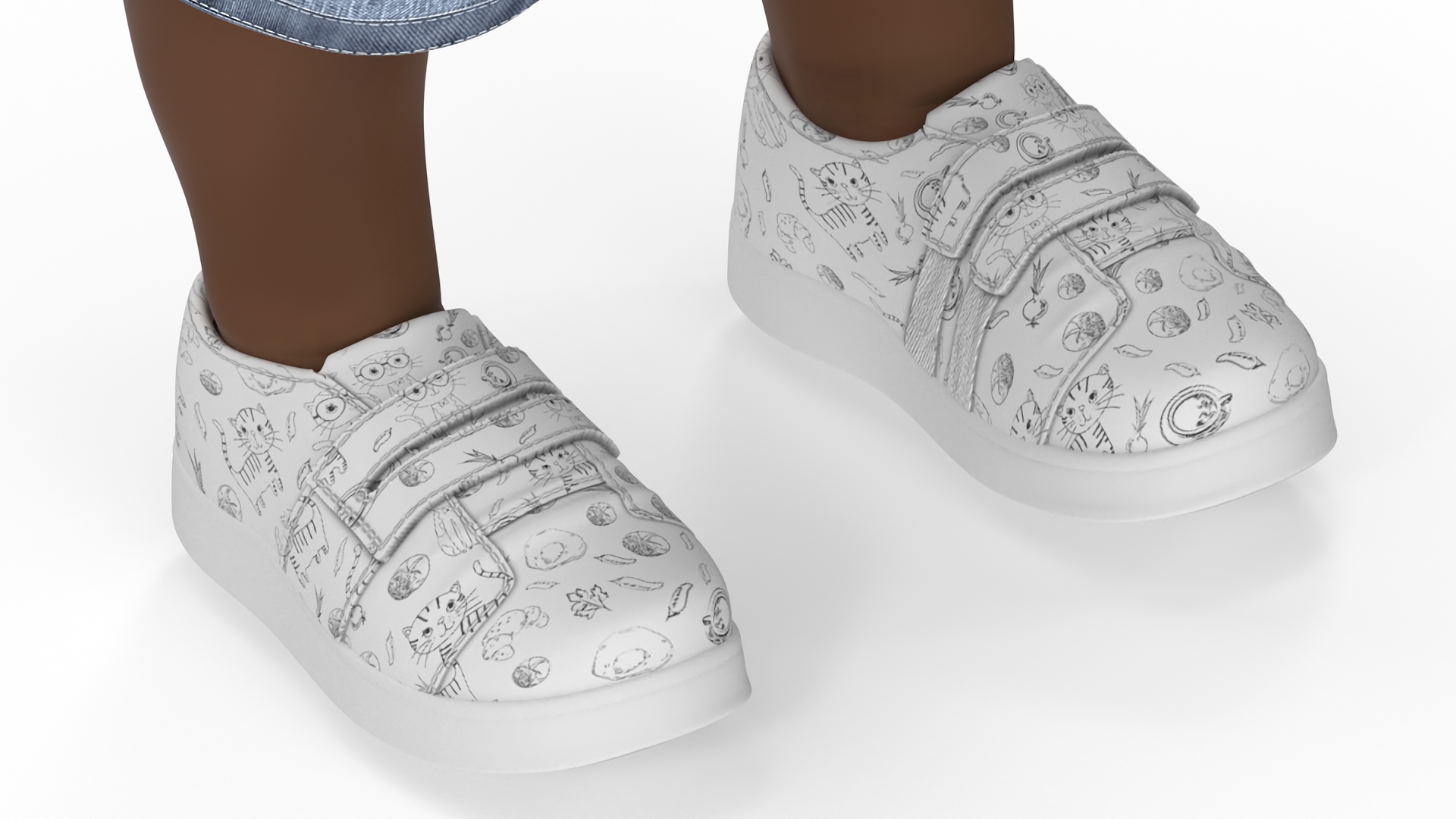3D Little African Boy Light Skin in Summer Outfit Rigged model