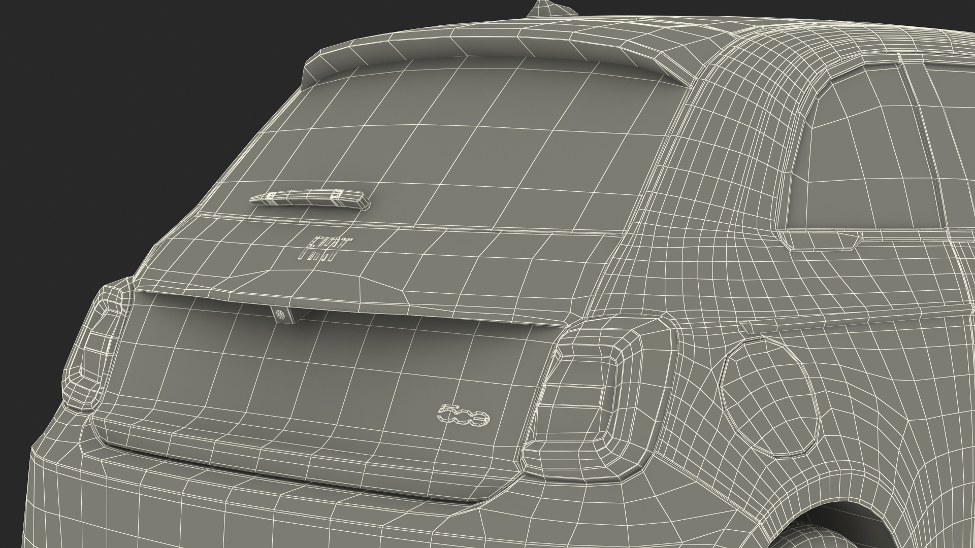 3D Fiat 500 La Prima Simple Interior model
