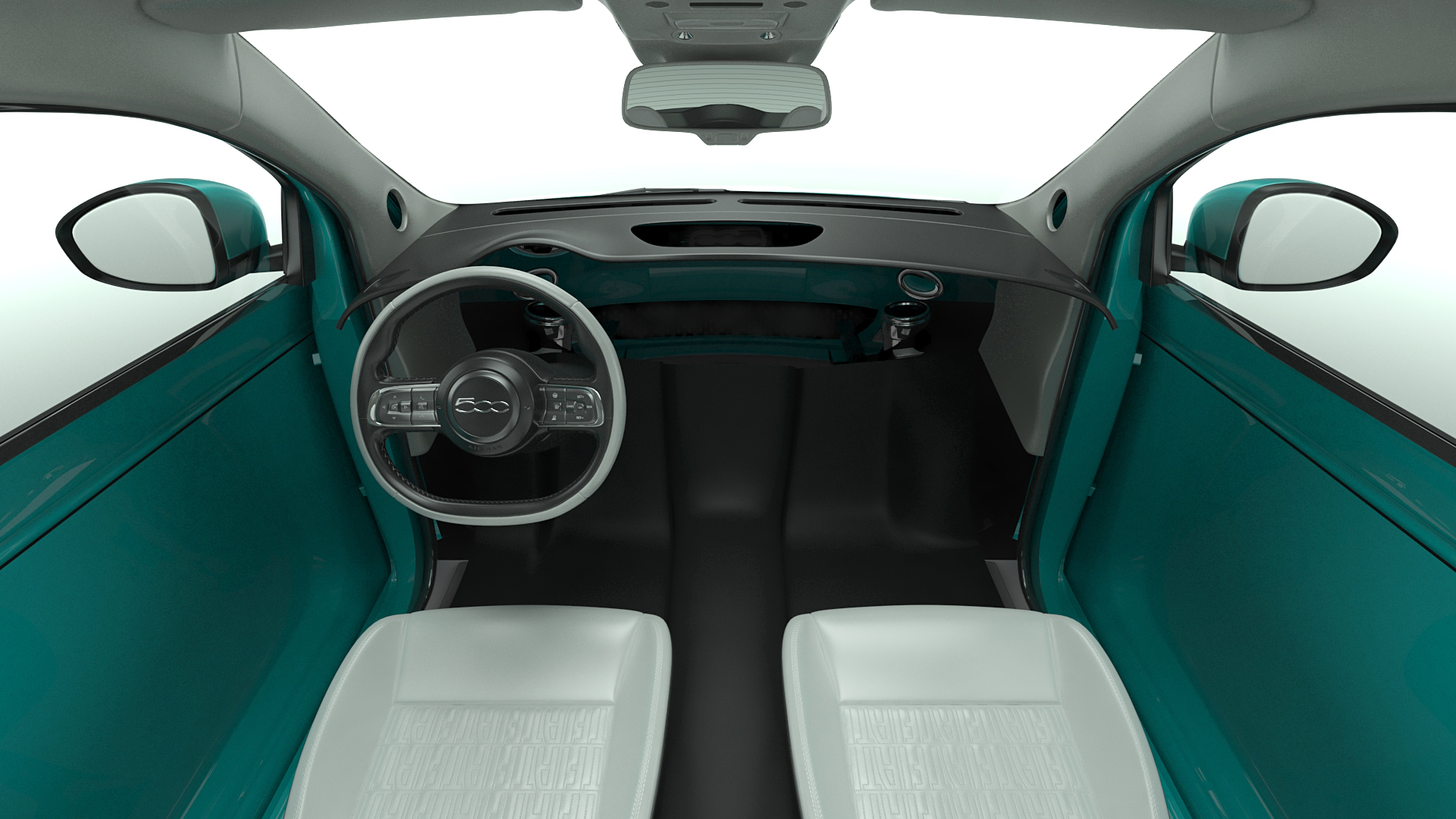 3D Fiat 500 La Prima Simple Interior model