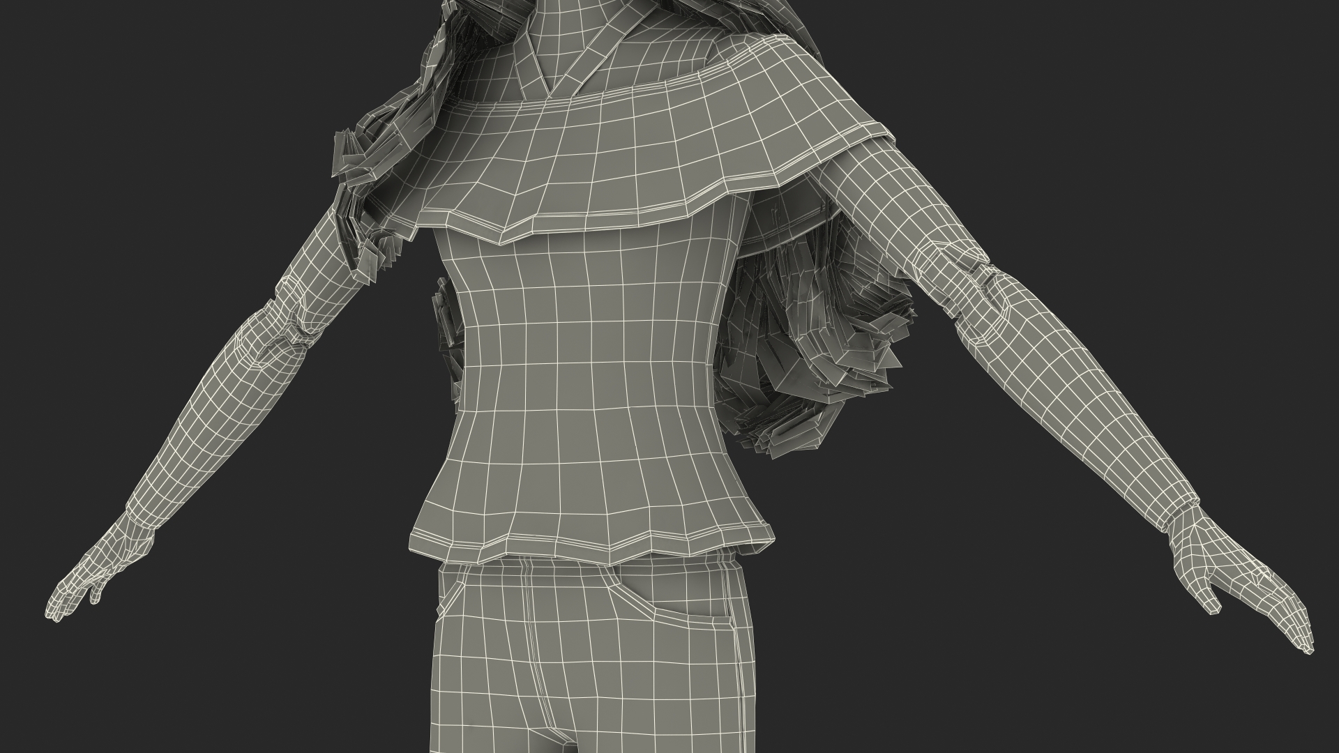 3D model Barbie Doll Jeans Style T-pose