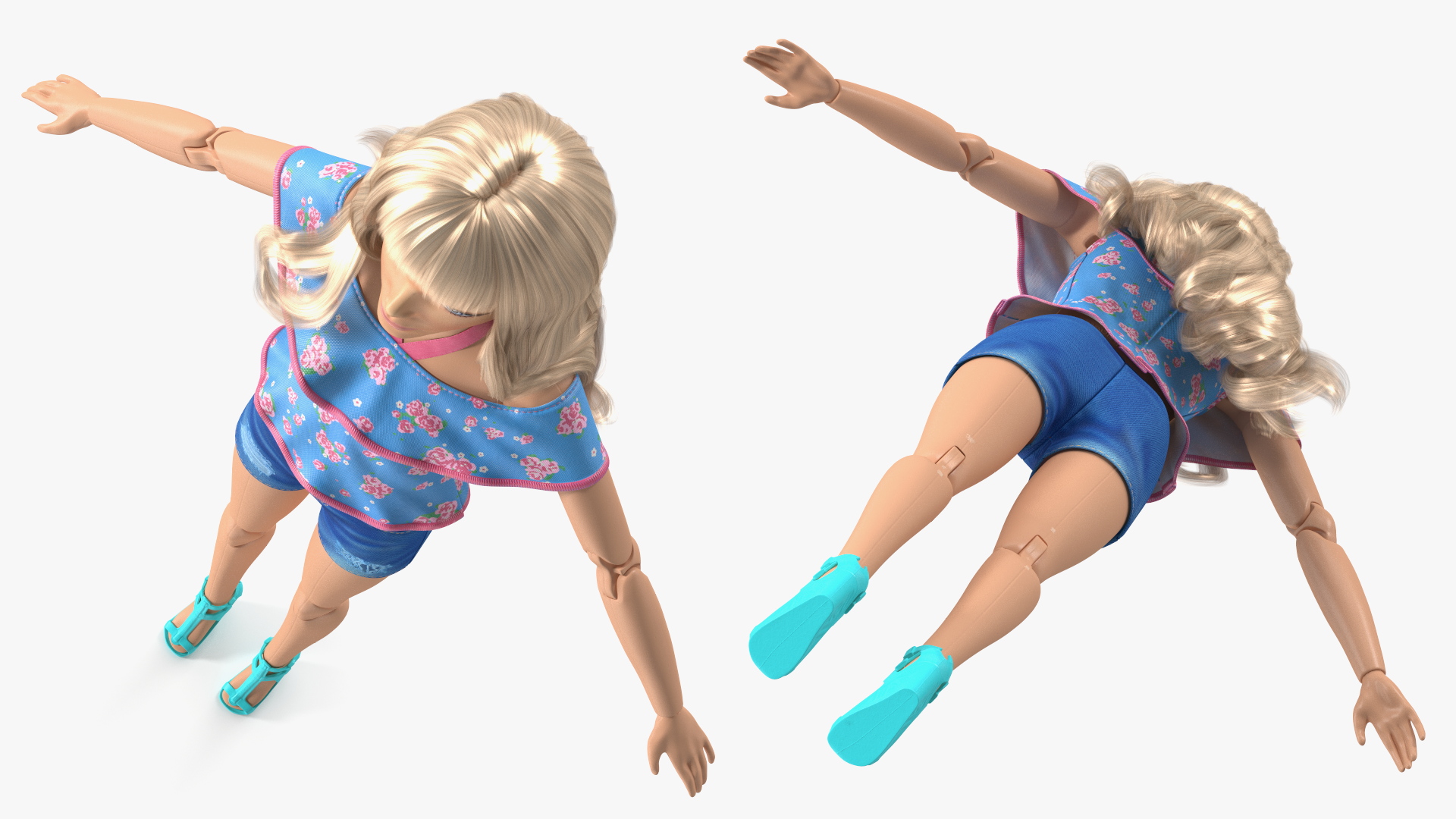 3D model Barbie Doll Jeans Style T-pose