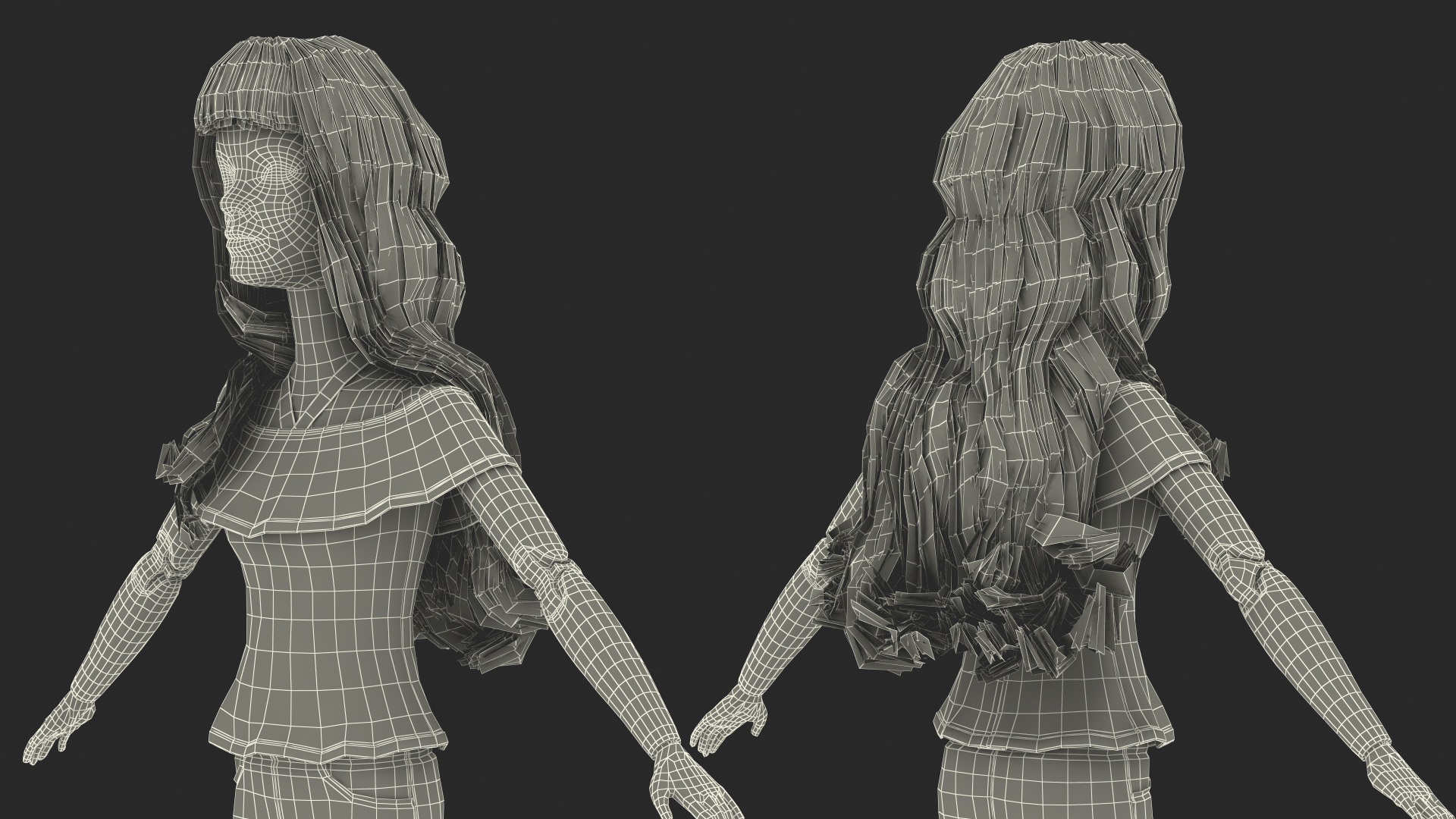 3D model Barbie Doll Jeans Style T-pose