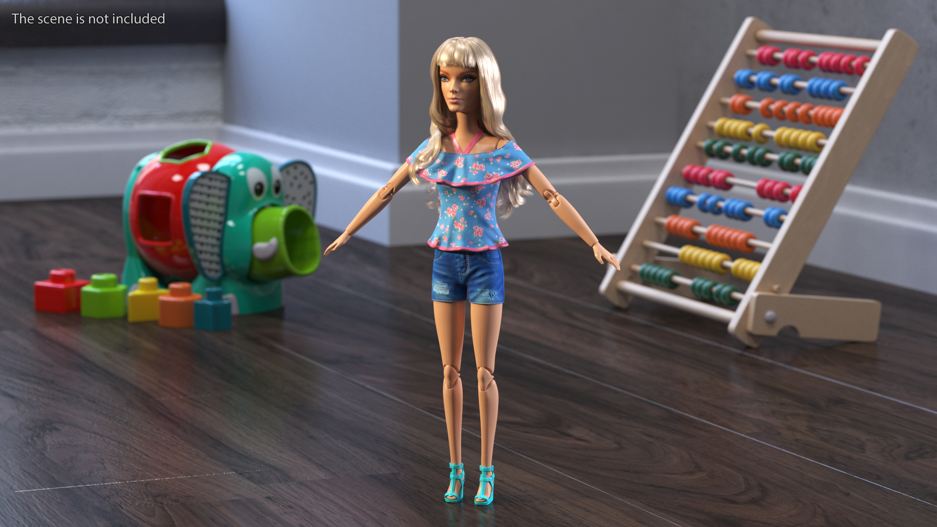 3D model Barbie Doll Jeans Style T-pose