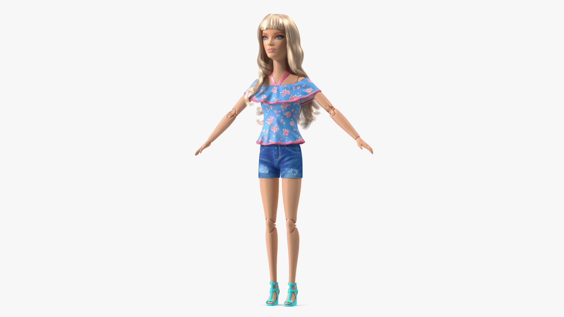 3D model Barbie Doll Jeans Style T-pose