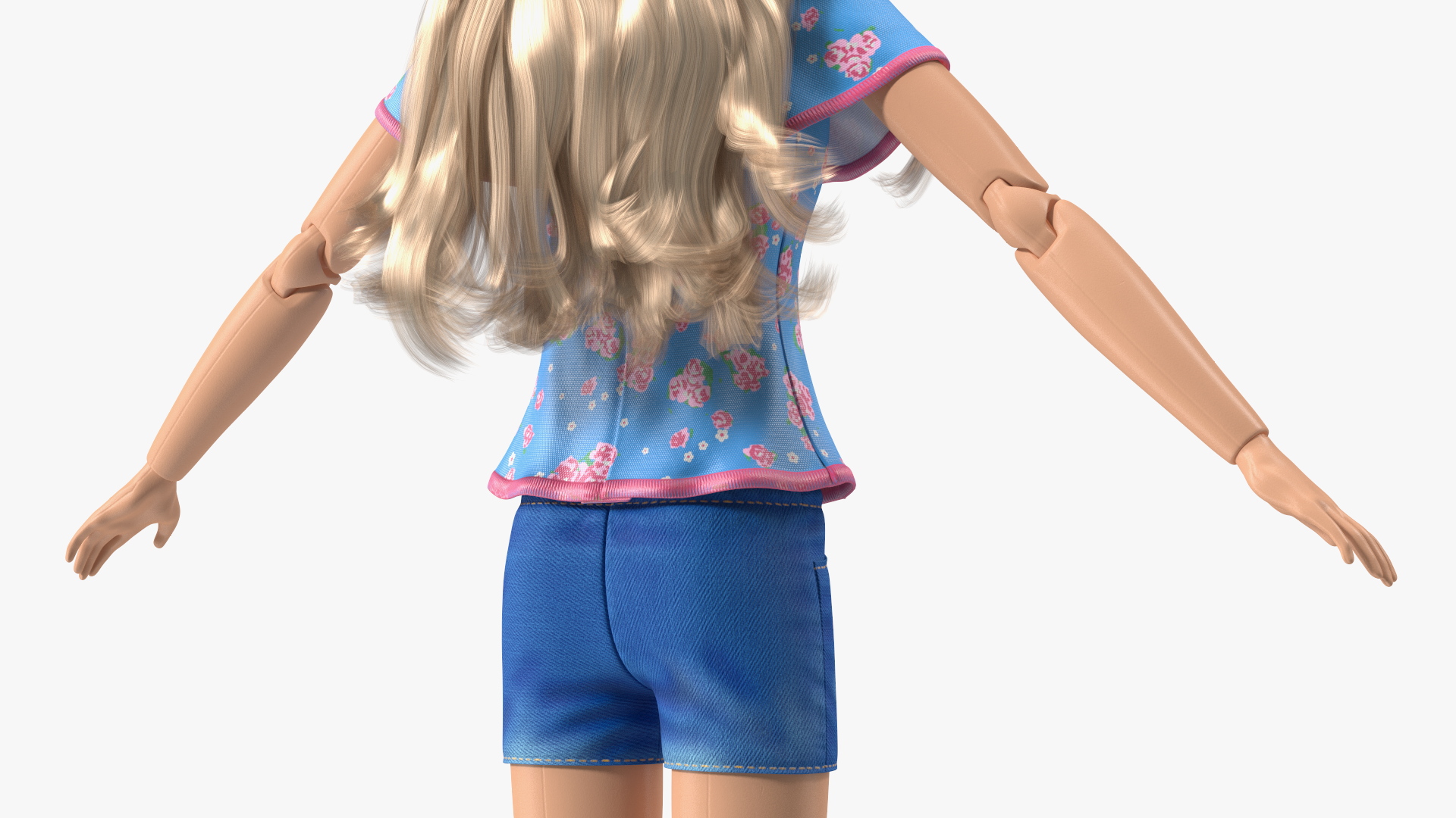 3D model Barbie Doll Jeans Style T-pose