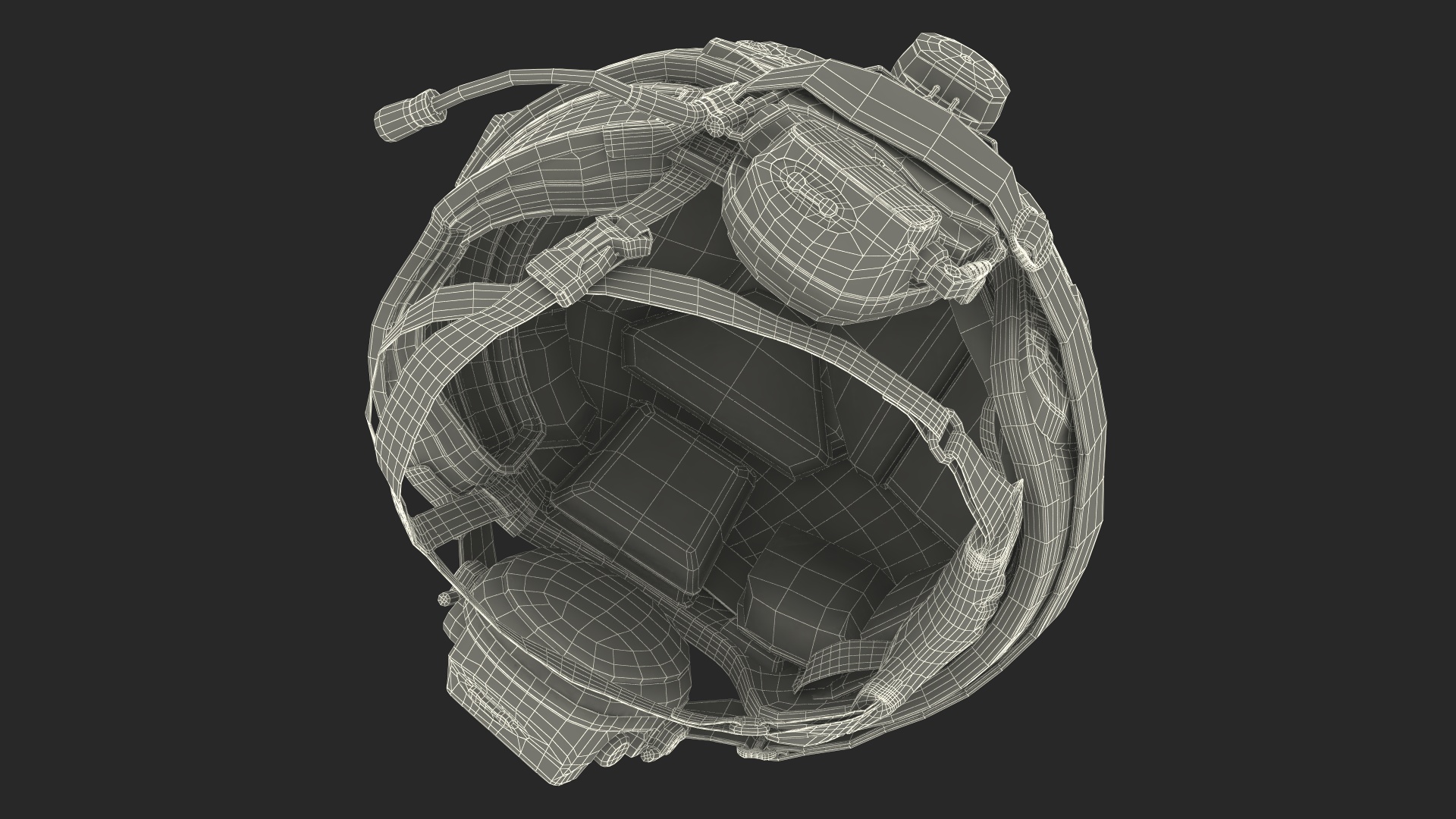 Tactical Gear Helmet Green Camo with Goggles 3D model