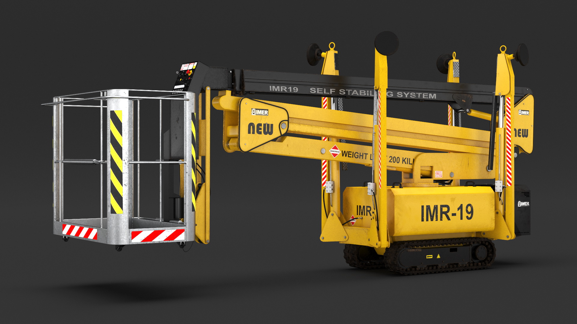 Industrial Articulated Boom Lift Rigged 3D model