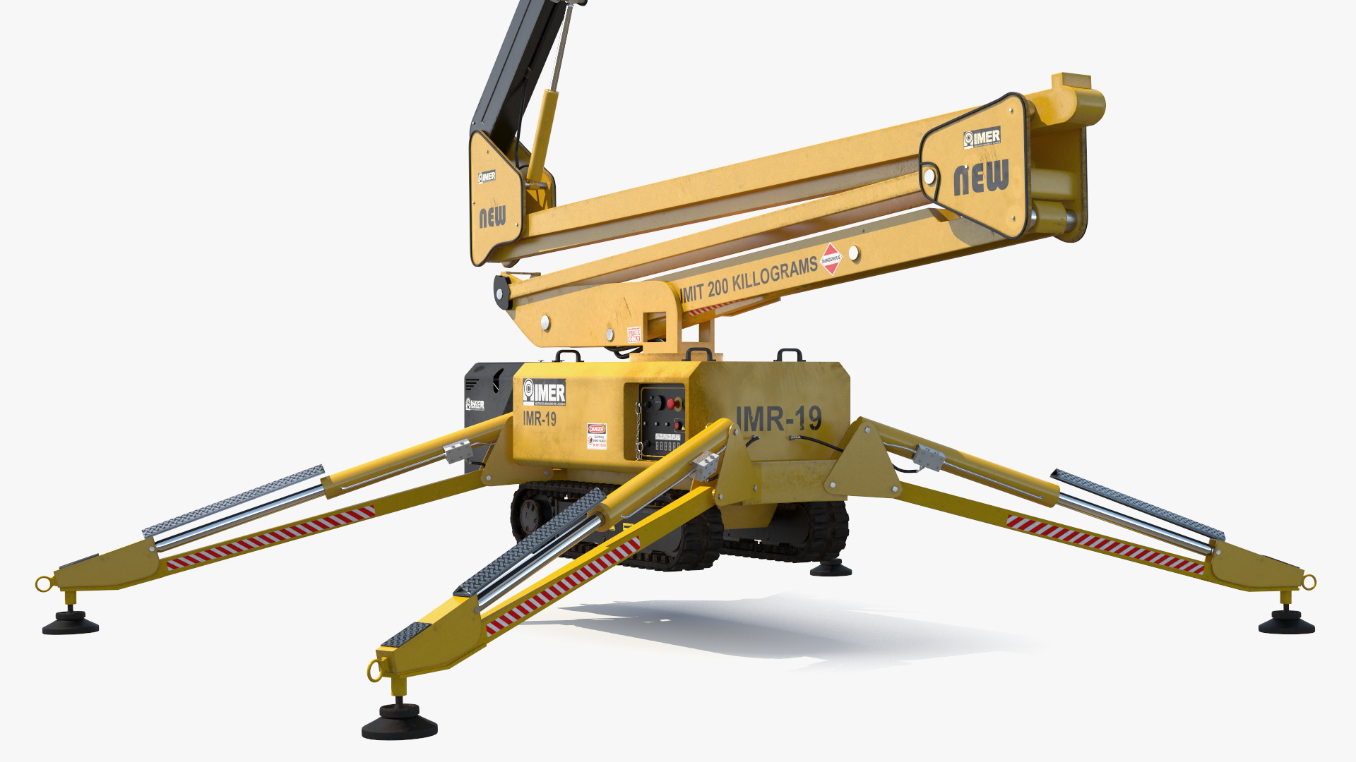 Industrial Articulated Boom Lift Rigged 3D model