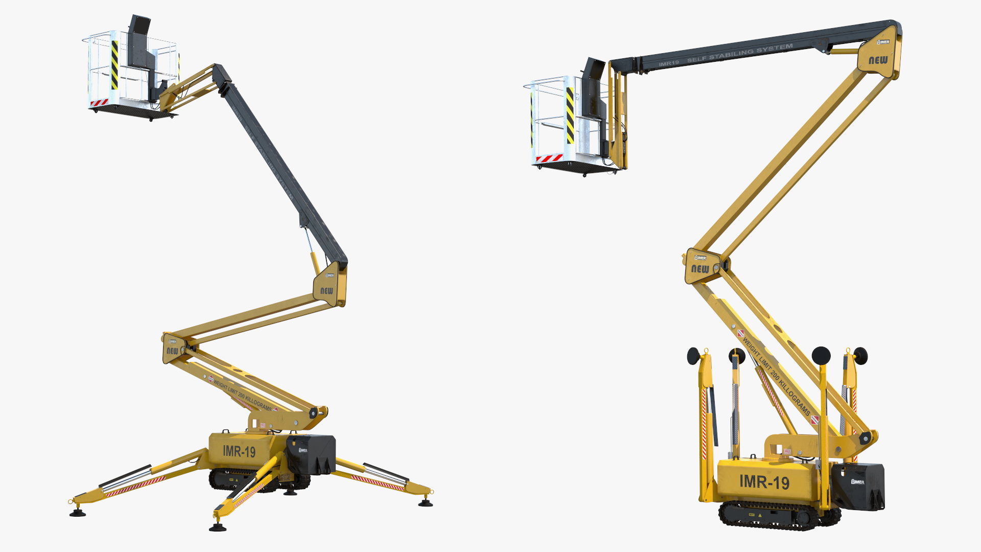 Industrial Articulated Boom Lift Rigged 3D model