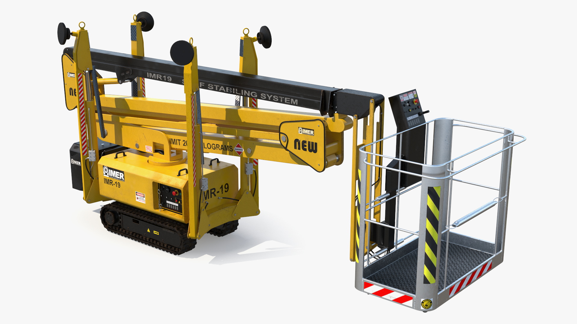 Industrial Articulated Boom Lift Rigged 3D model