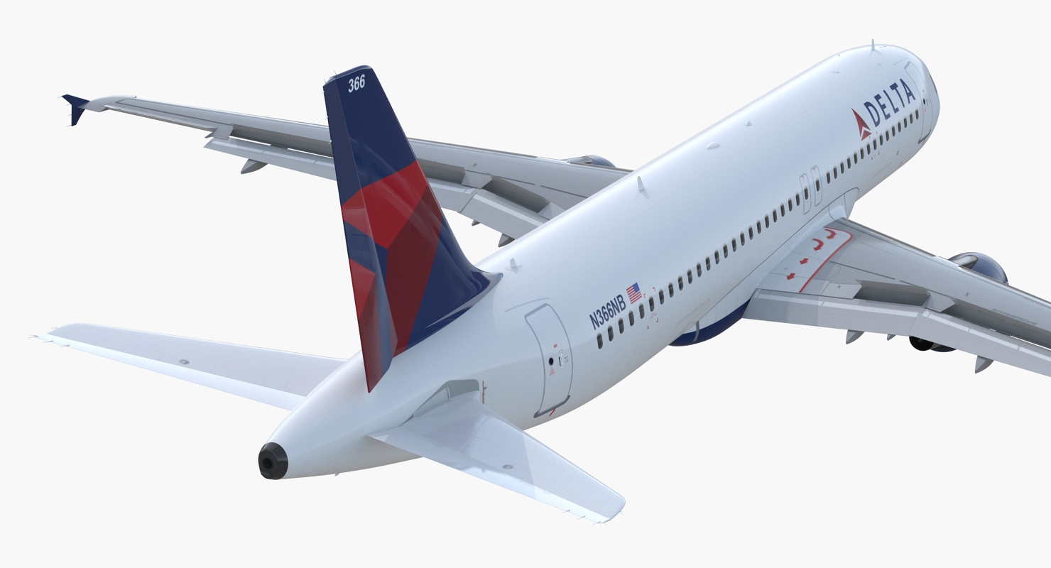 Airbus A320 Delta Air Lines Rigged 3D model