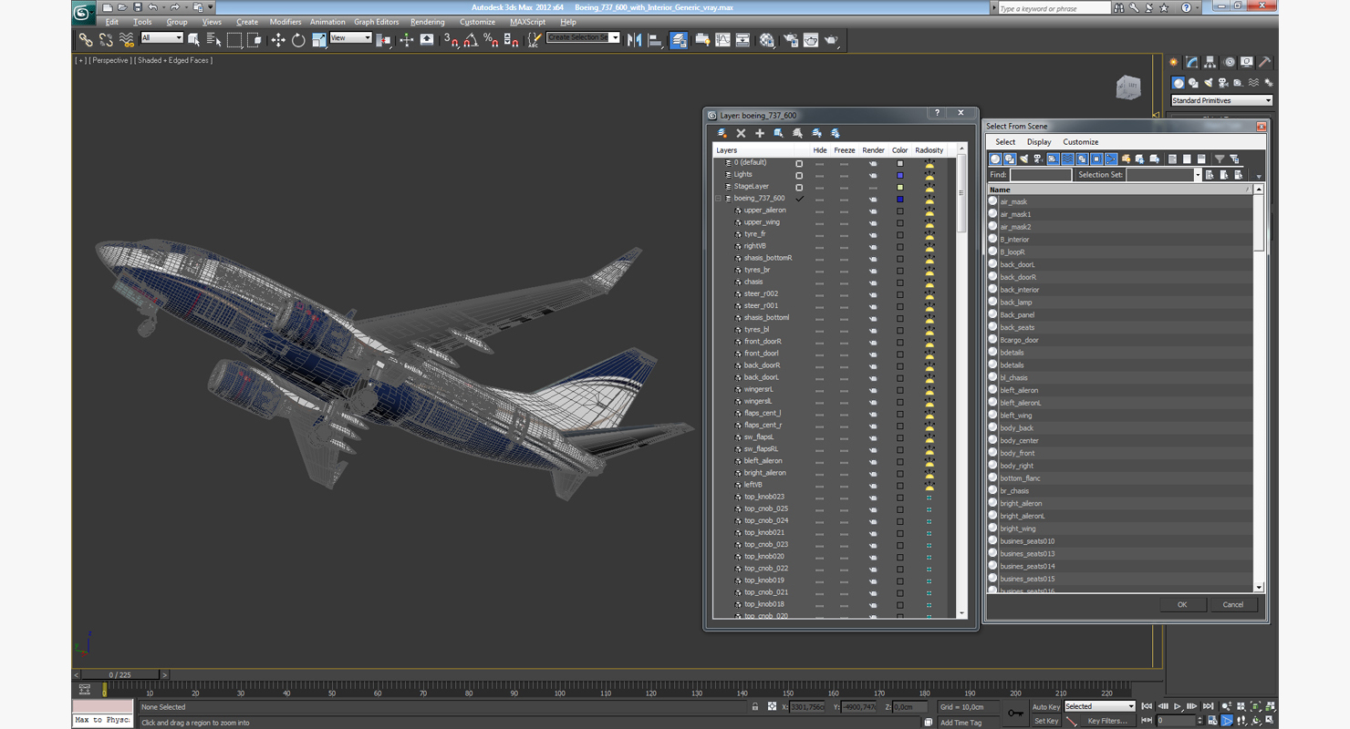 3D Boeing 737 600 with Interior Generic