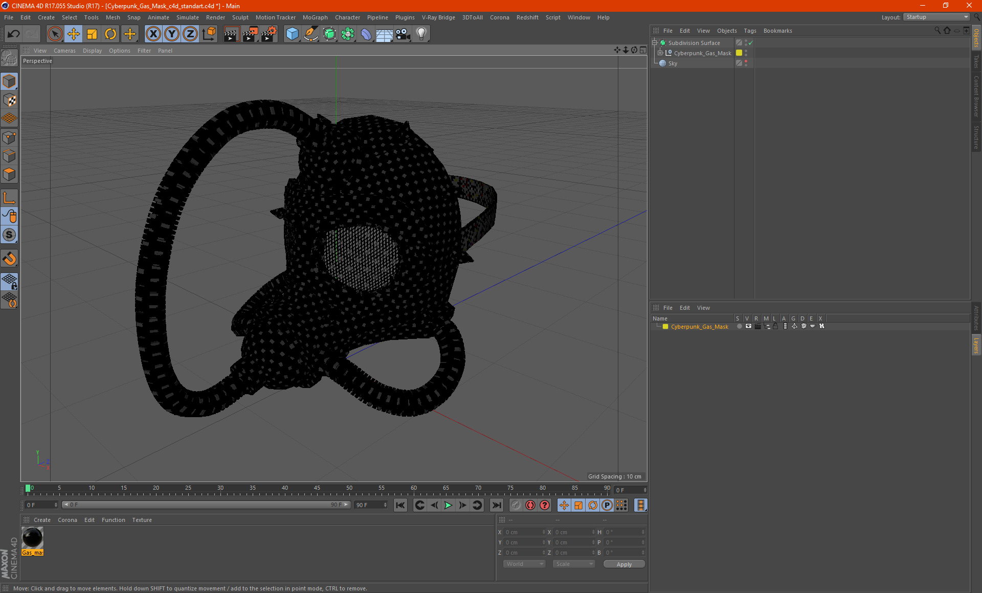 3D Cyberpunk Gas Mask model