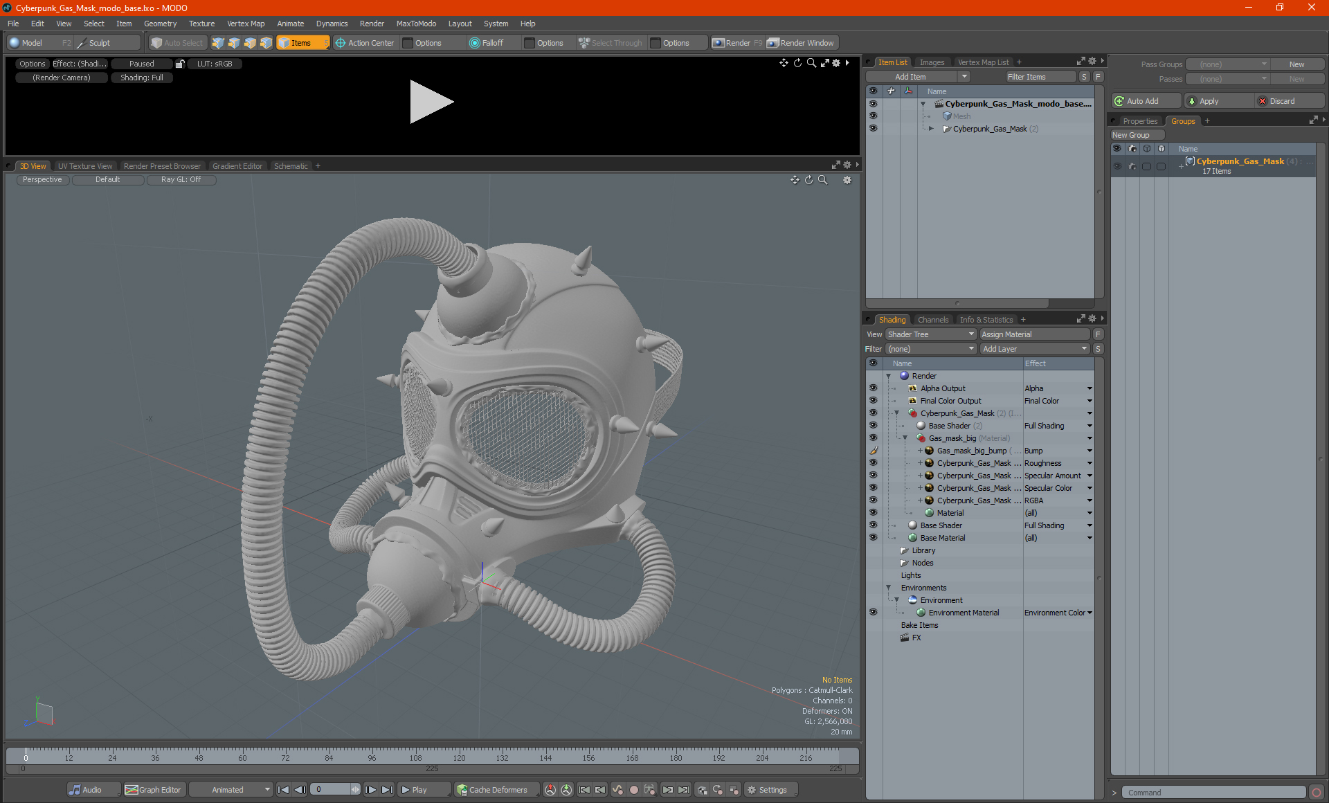 3D Cyberpunk Gas Mask model