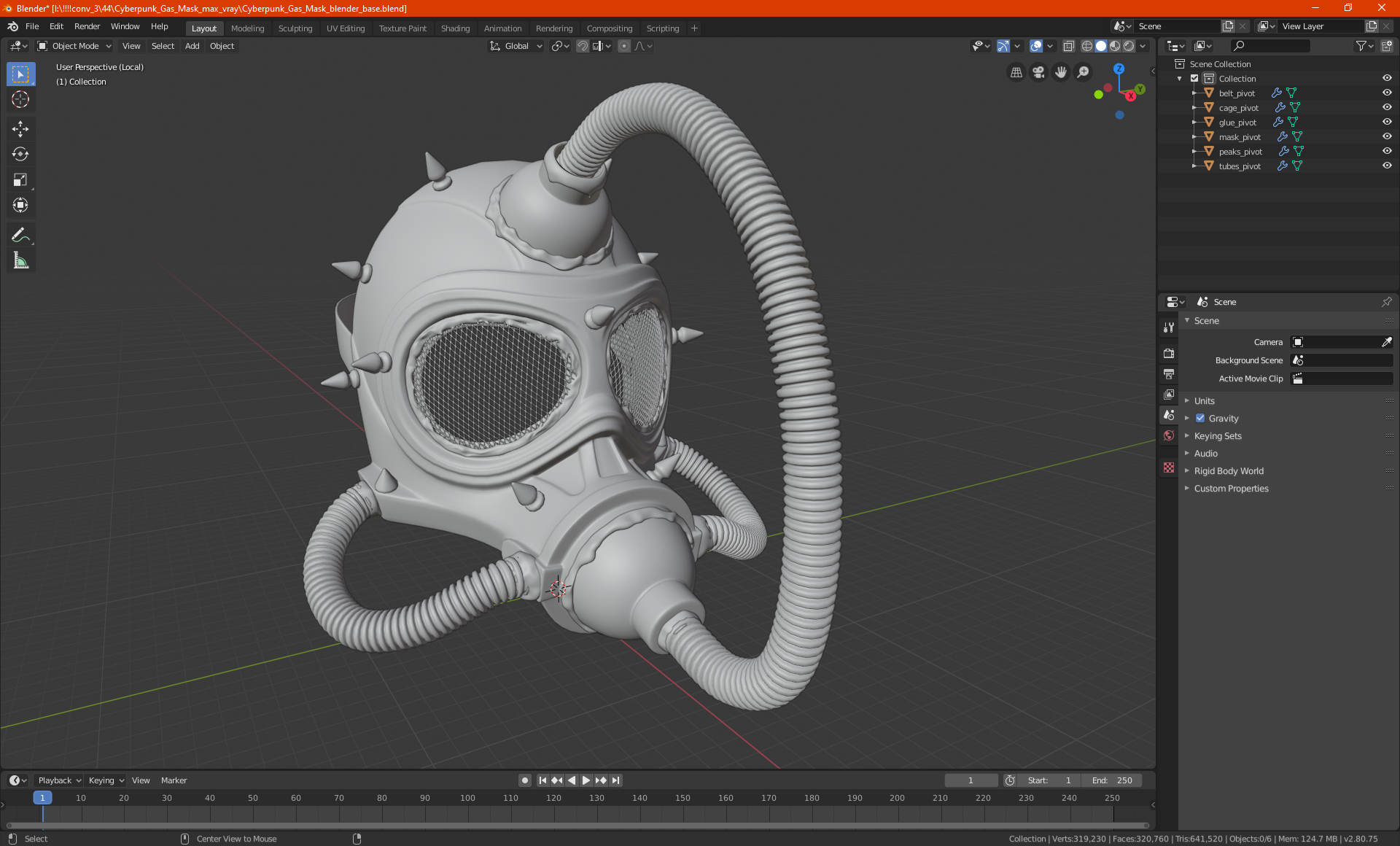 3D Cyberpunk Gas Mask model