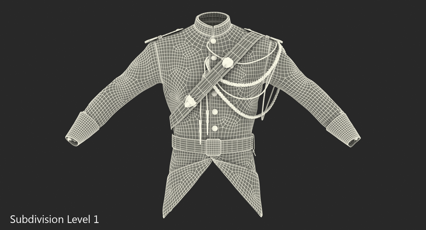 3D French Cuirassier Officers Jacket model