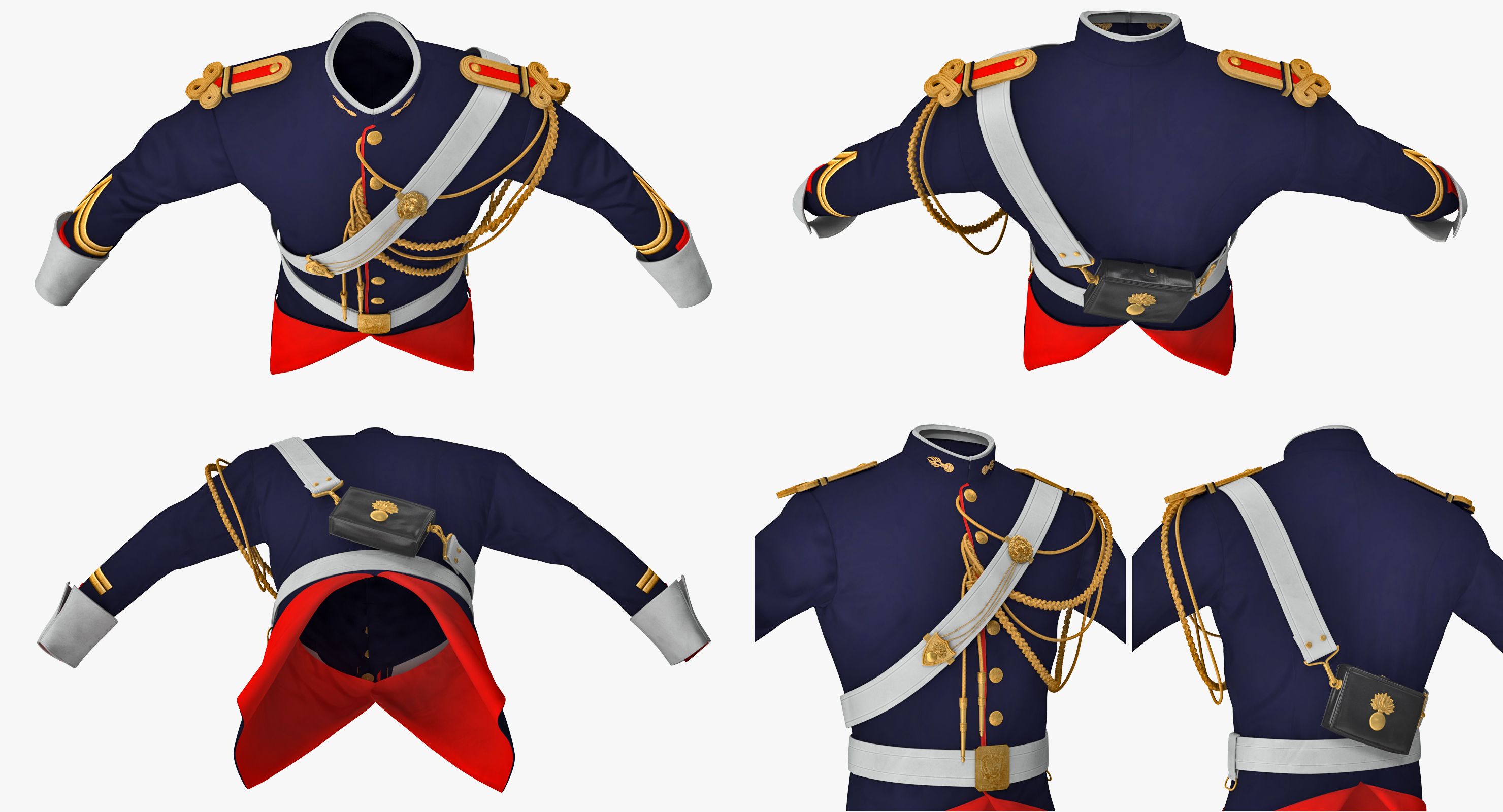 3D French Cuirassier Officers Jacket model