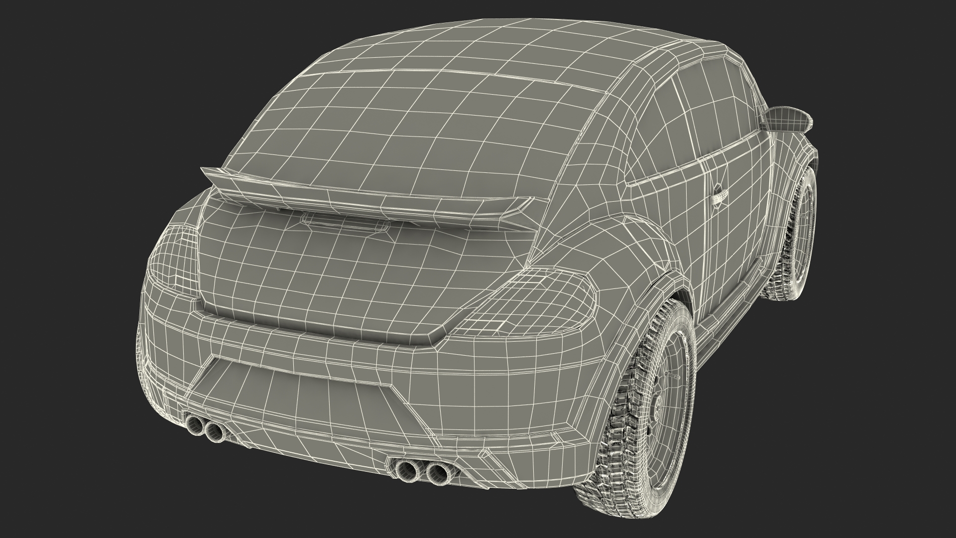 Compact Car Simple Interior 3D