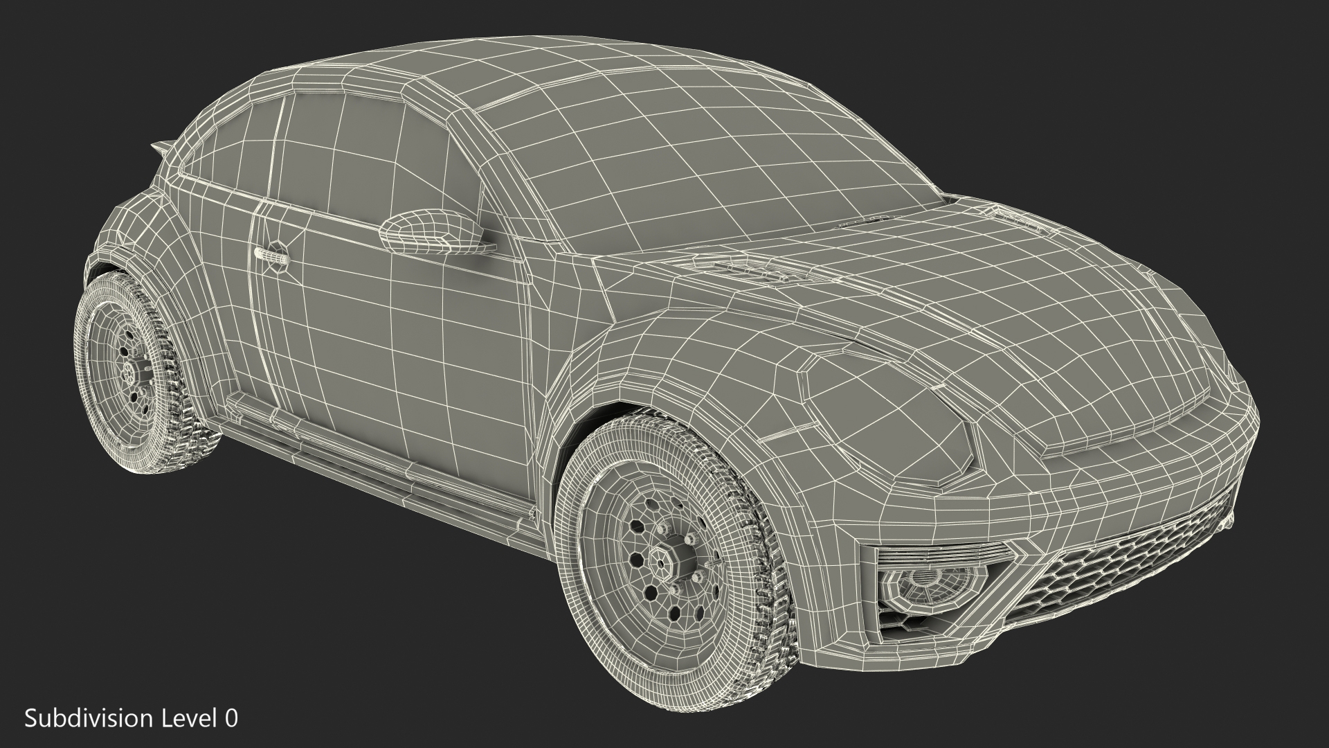 Compact Car Simple Interior 3D