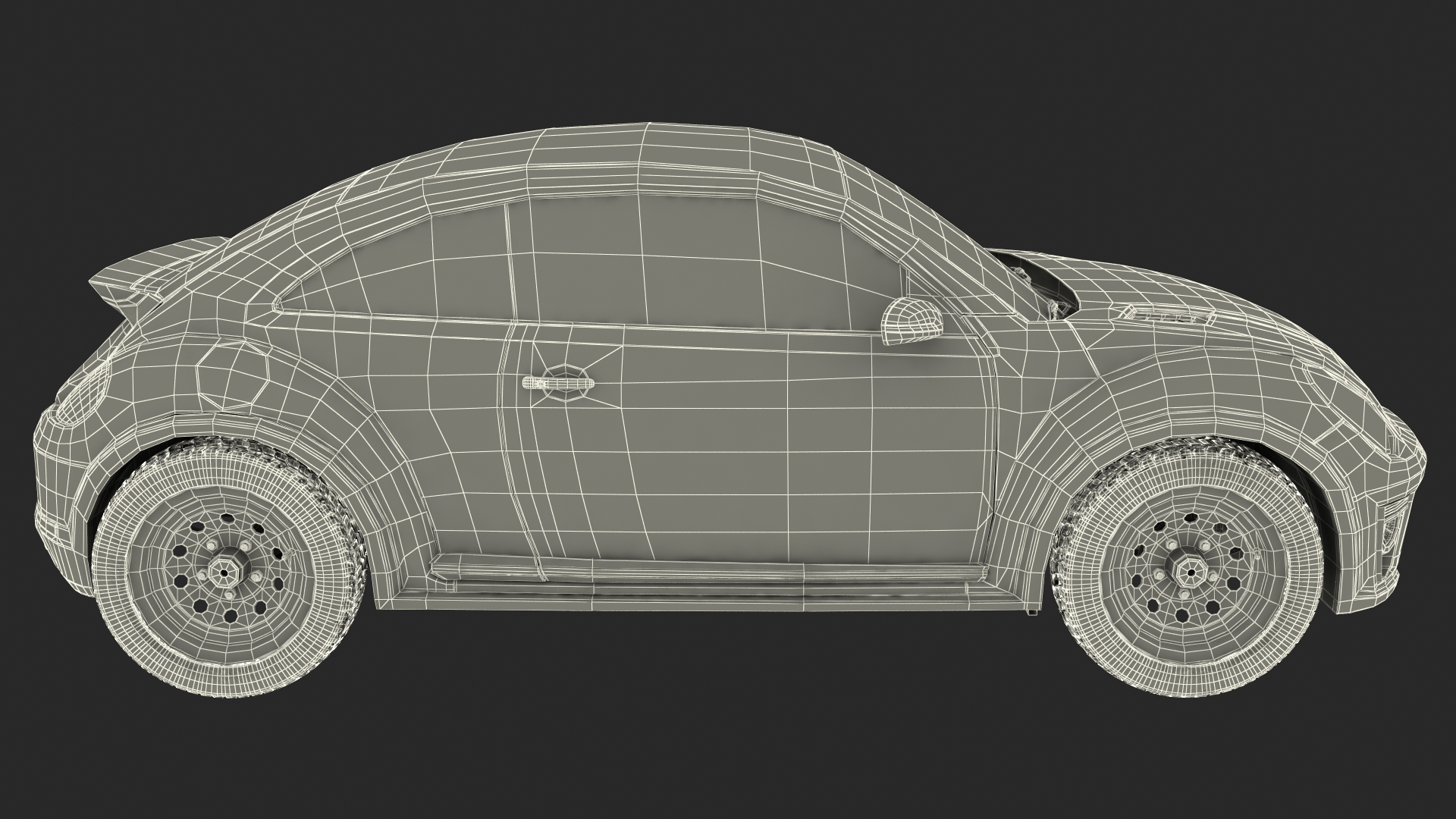 Compact Car Simple Interior 3D