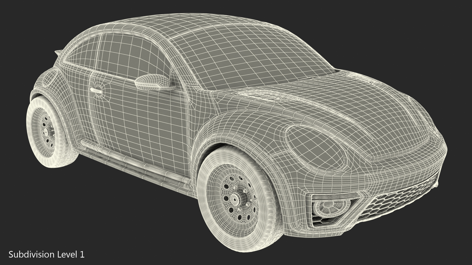 Compact Car Simple Interior 3D