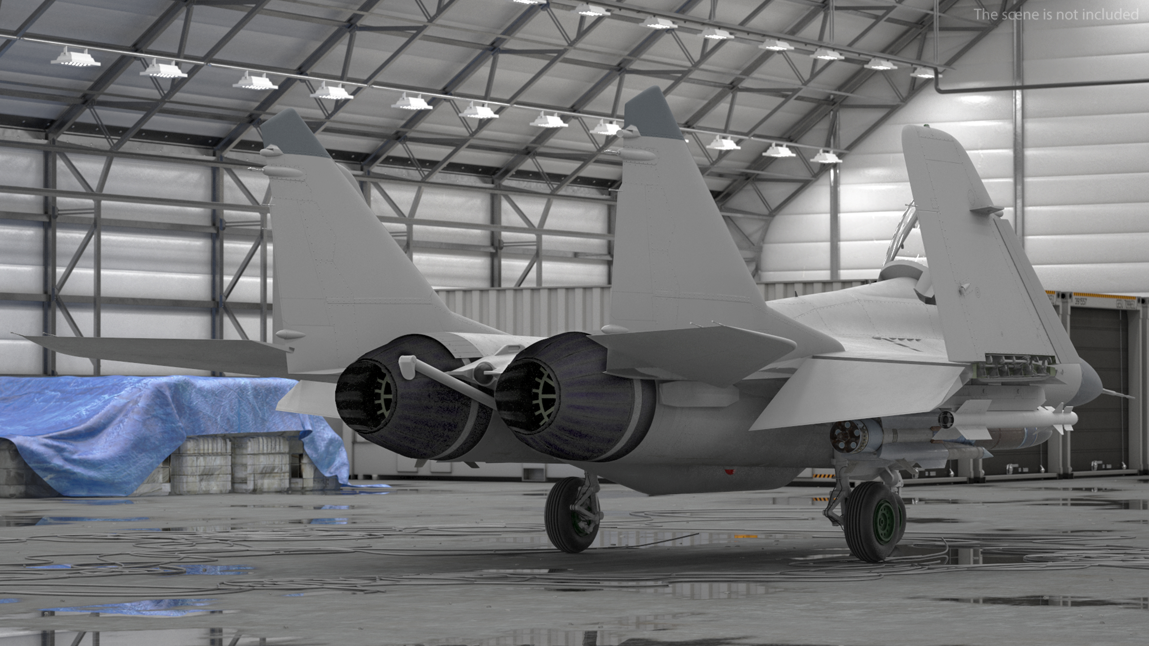 3D MiG 29 Fighter Aircraft with X-31PM Supersonic Missile Rigged