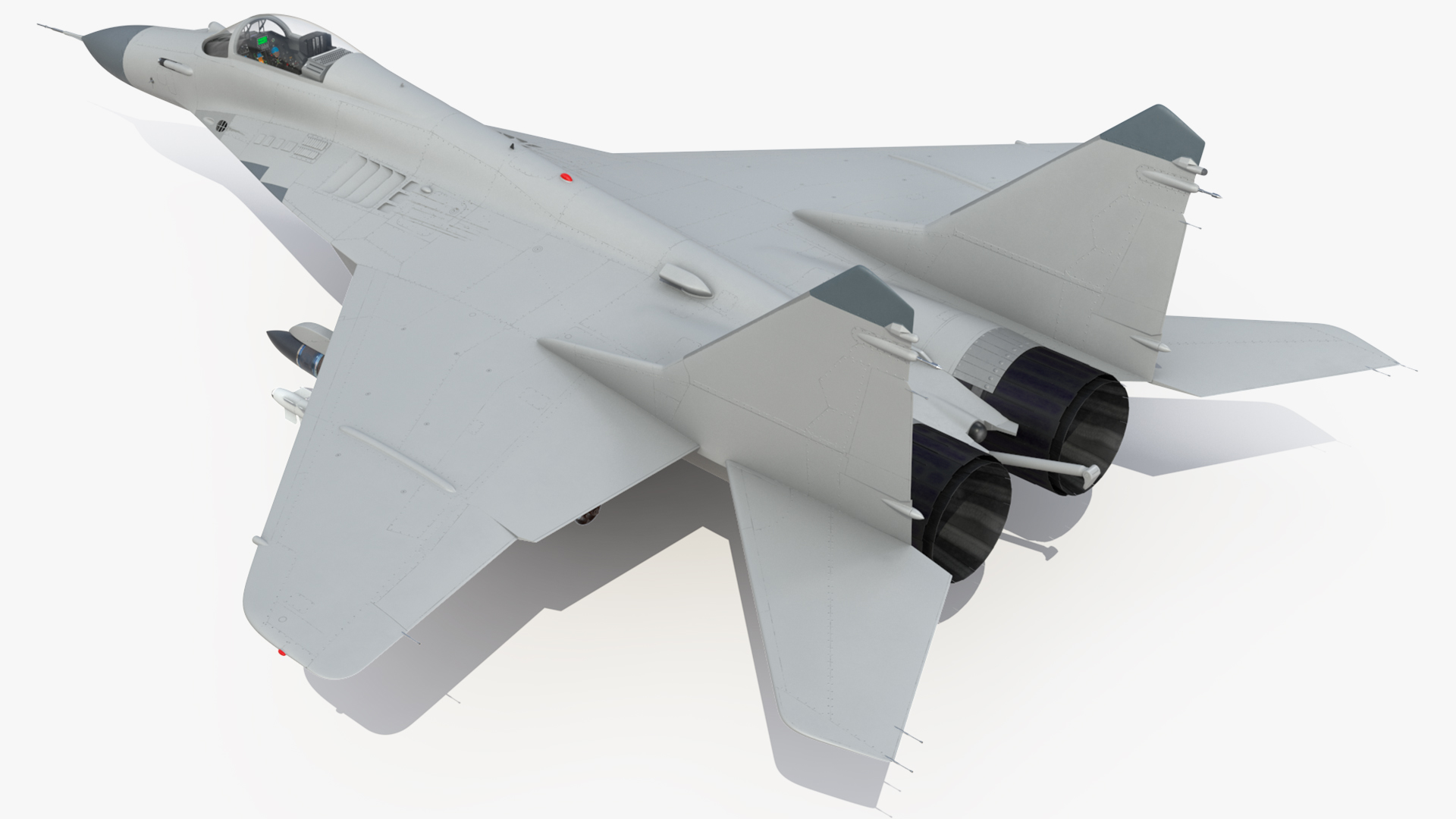 3D MiG 29 Fighter Aircraft with X-31PM Supersonic Missile Rigged