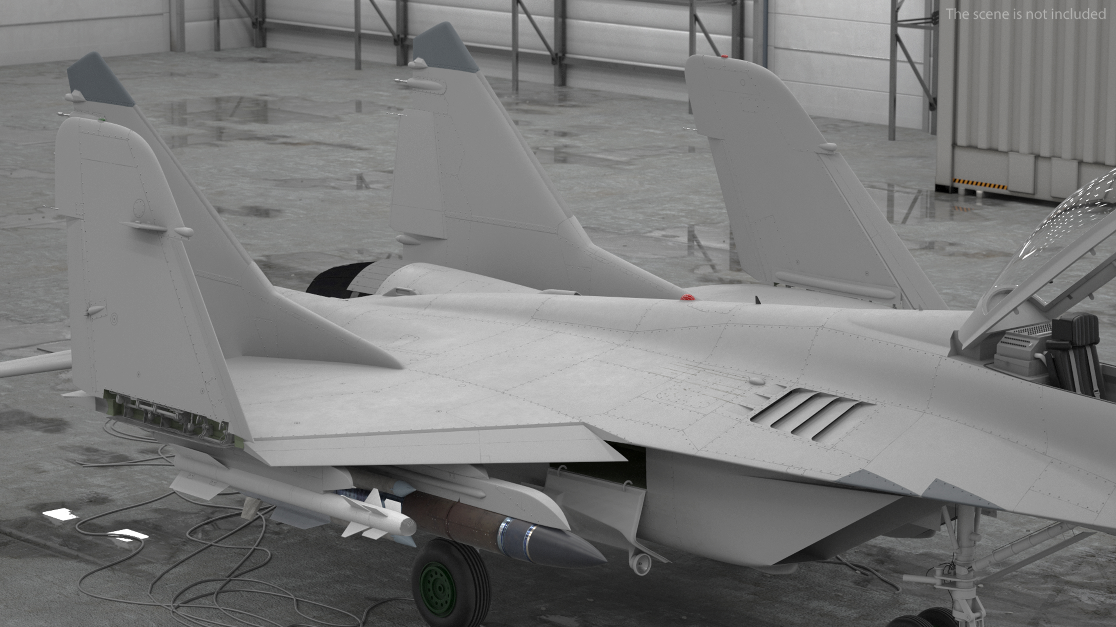 3D MiG 29 Fighter Aircraft with X-31PM Supersonic Missile Rigged