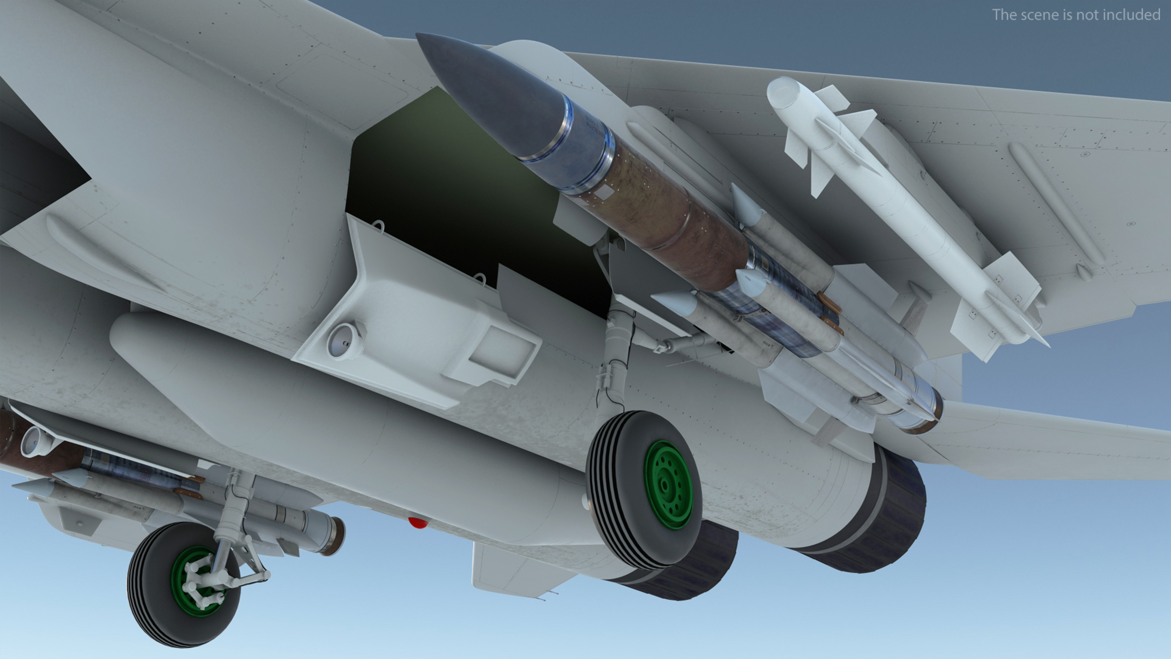 3D MiG 29 Fighter Aircraft with X-31PM Supersonic Missile Rigged