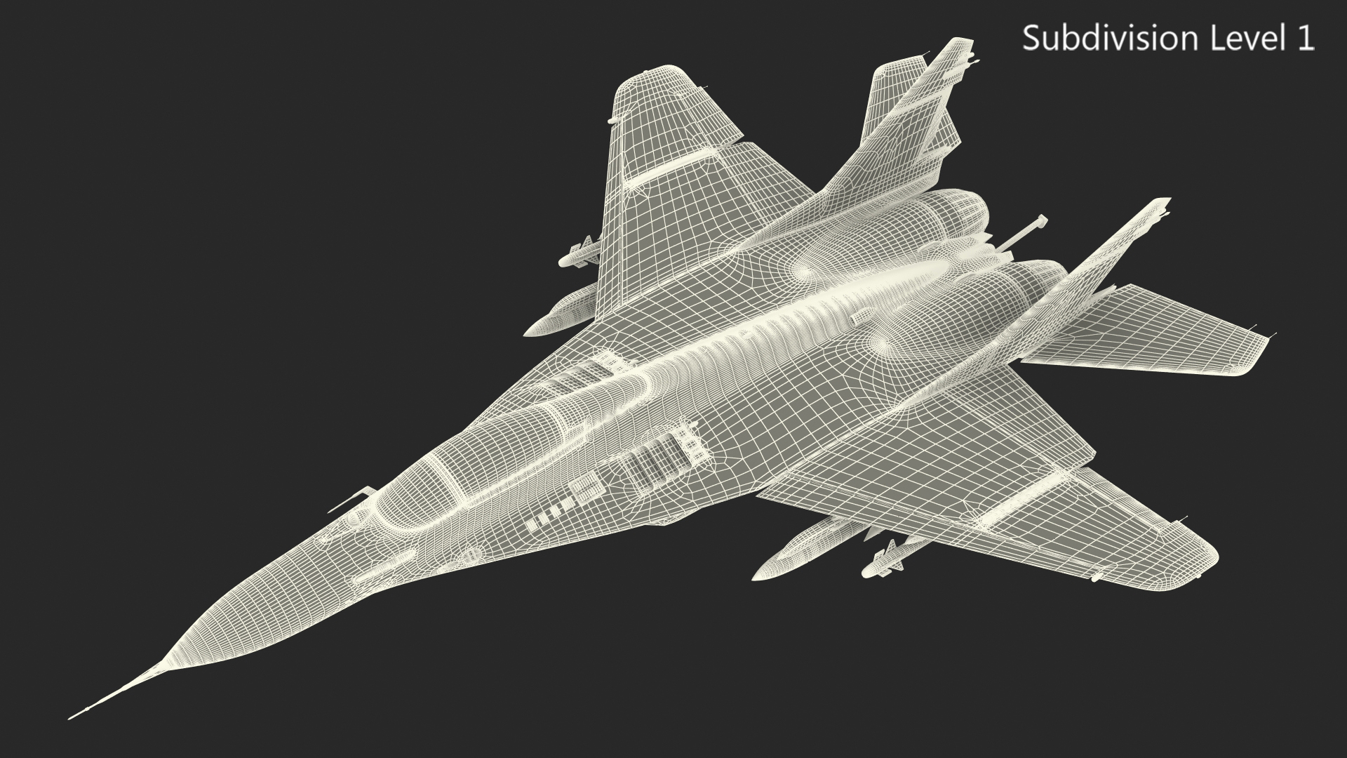 3D MiG 29 Fighter Aircraft with X-31PM Supersonic Missile Rigged
