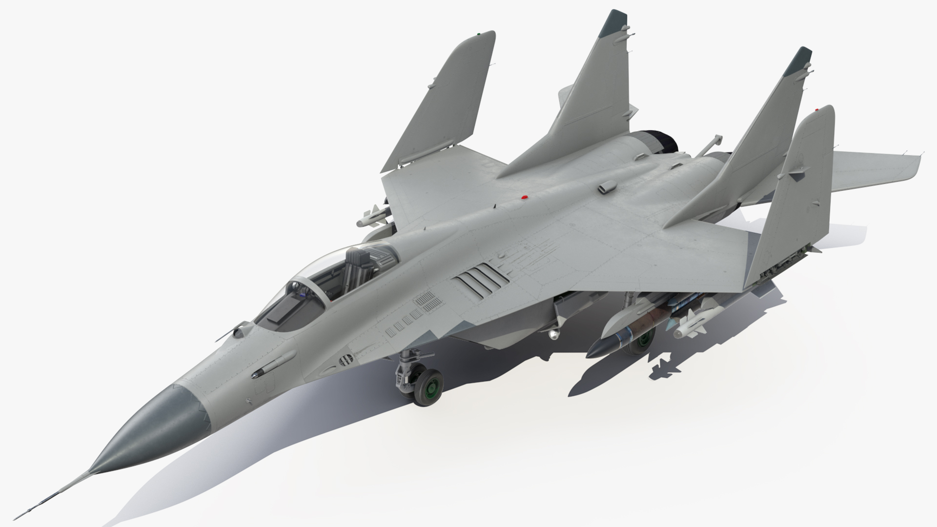 3D MiG 29 Fighter Aircraft with X-31PM Supersonic Missile Rigged