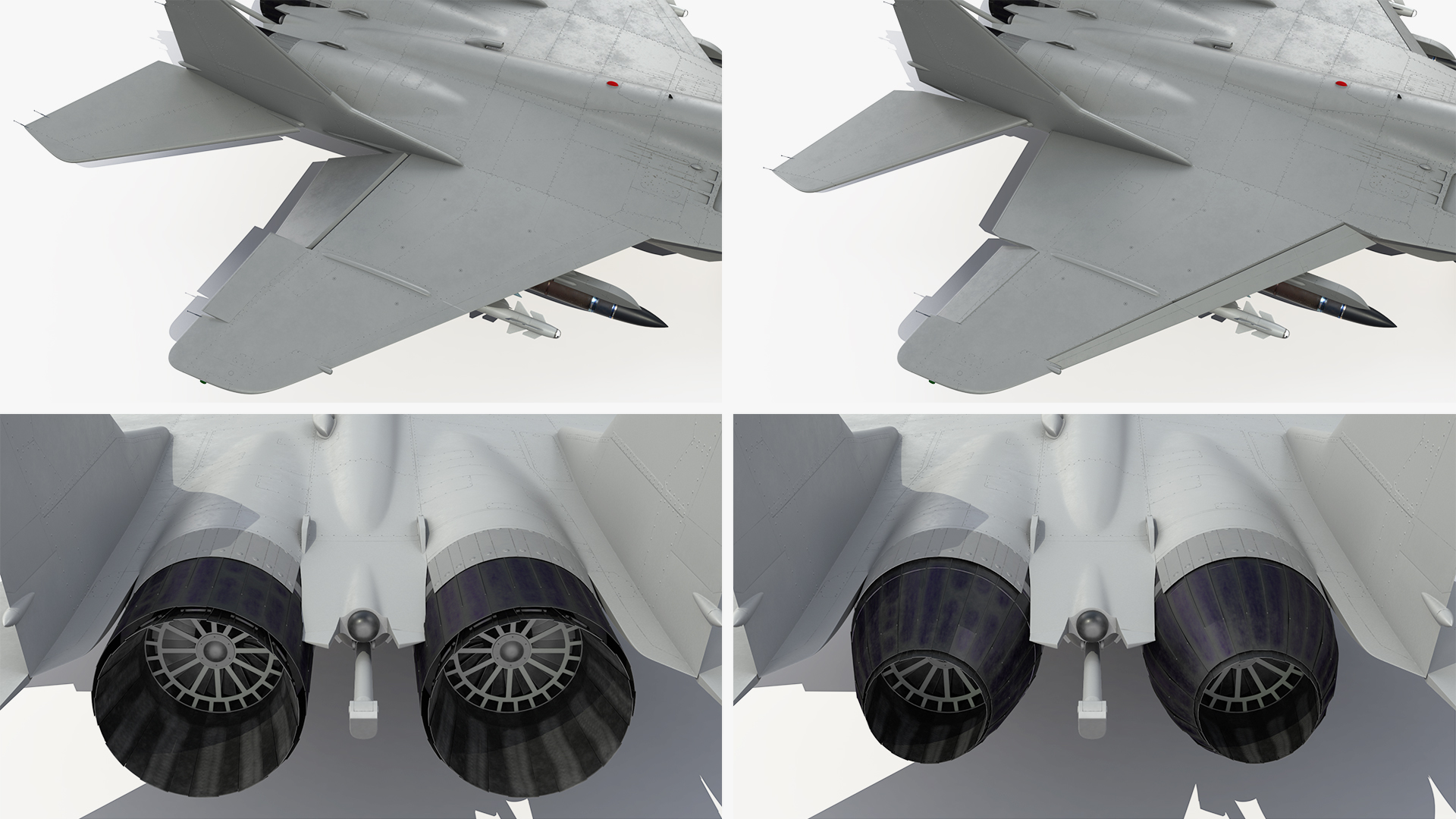 3D MiG 29 Fighter Aircraft with X-31PM Supersonic Missile Rigged