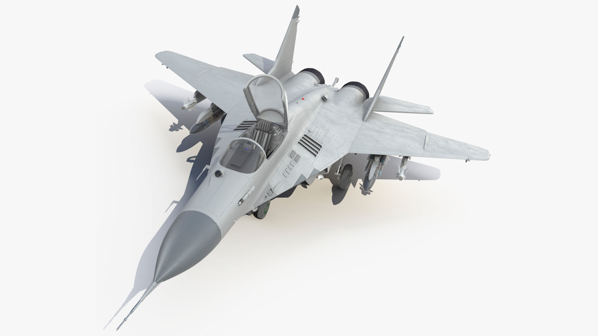 3D MiG 29 Fighter Aircraft with X-31PM Supersonic Missile Rigged