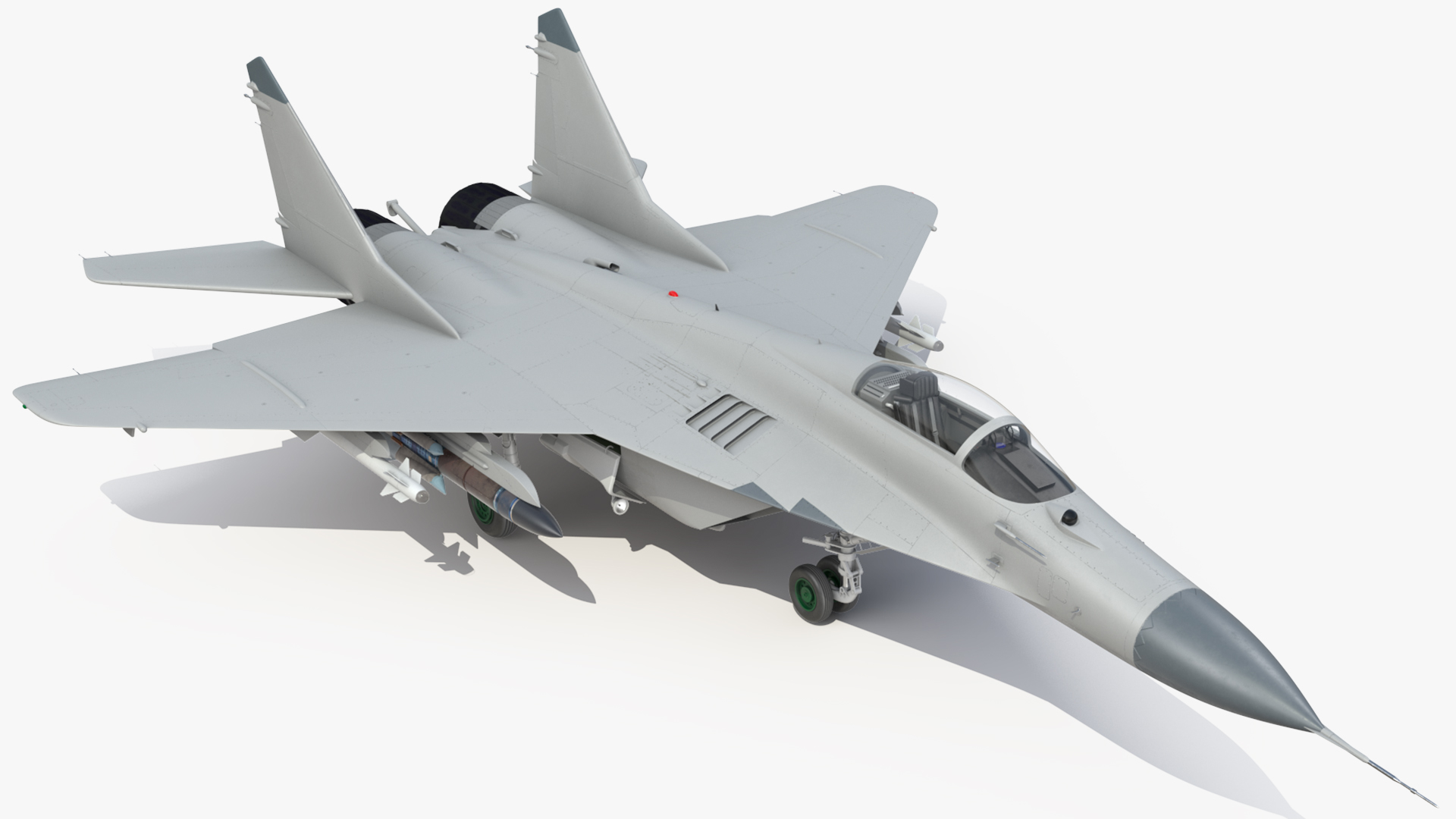 3D MiG 29 Fighter Aircraft with X-31PM Supersonic Missile Rigged