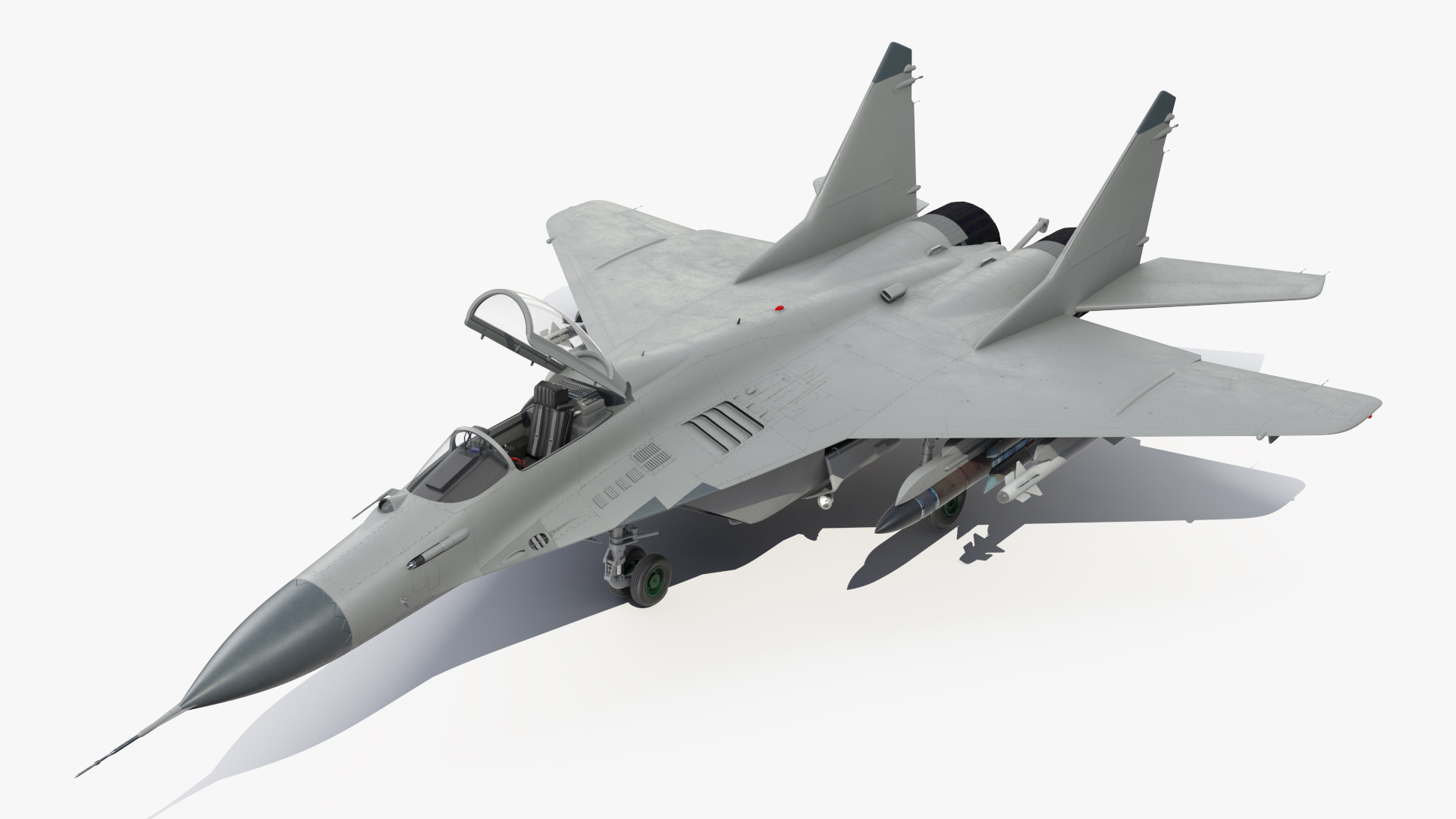 3D MiG 29 Fighter Aircraft with X-31PM Supersonic Missile Rigged