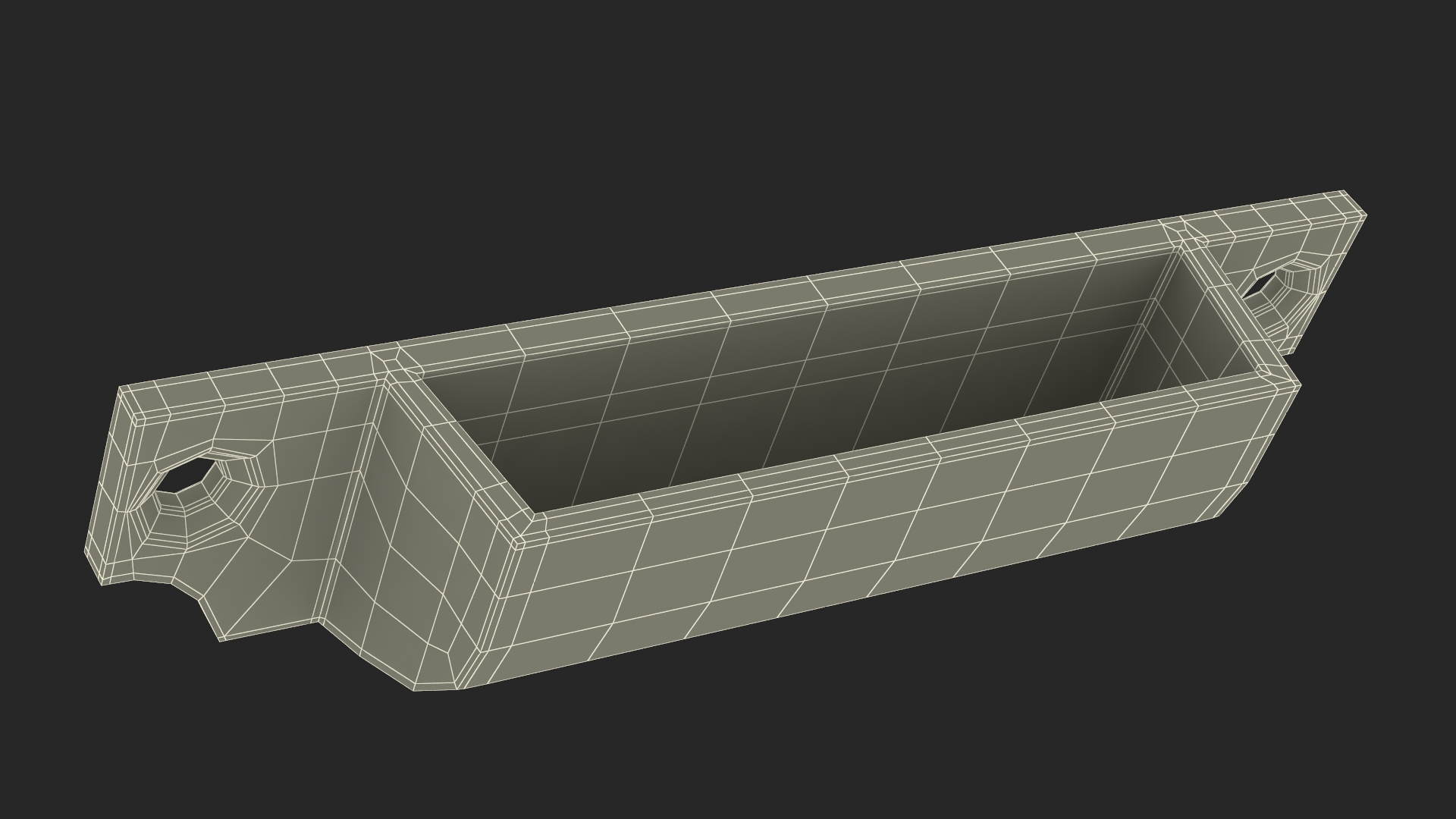 Kitchen Cabinet Handle Bin Pull Black 3D