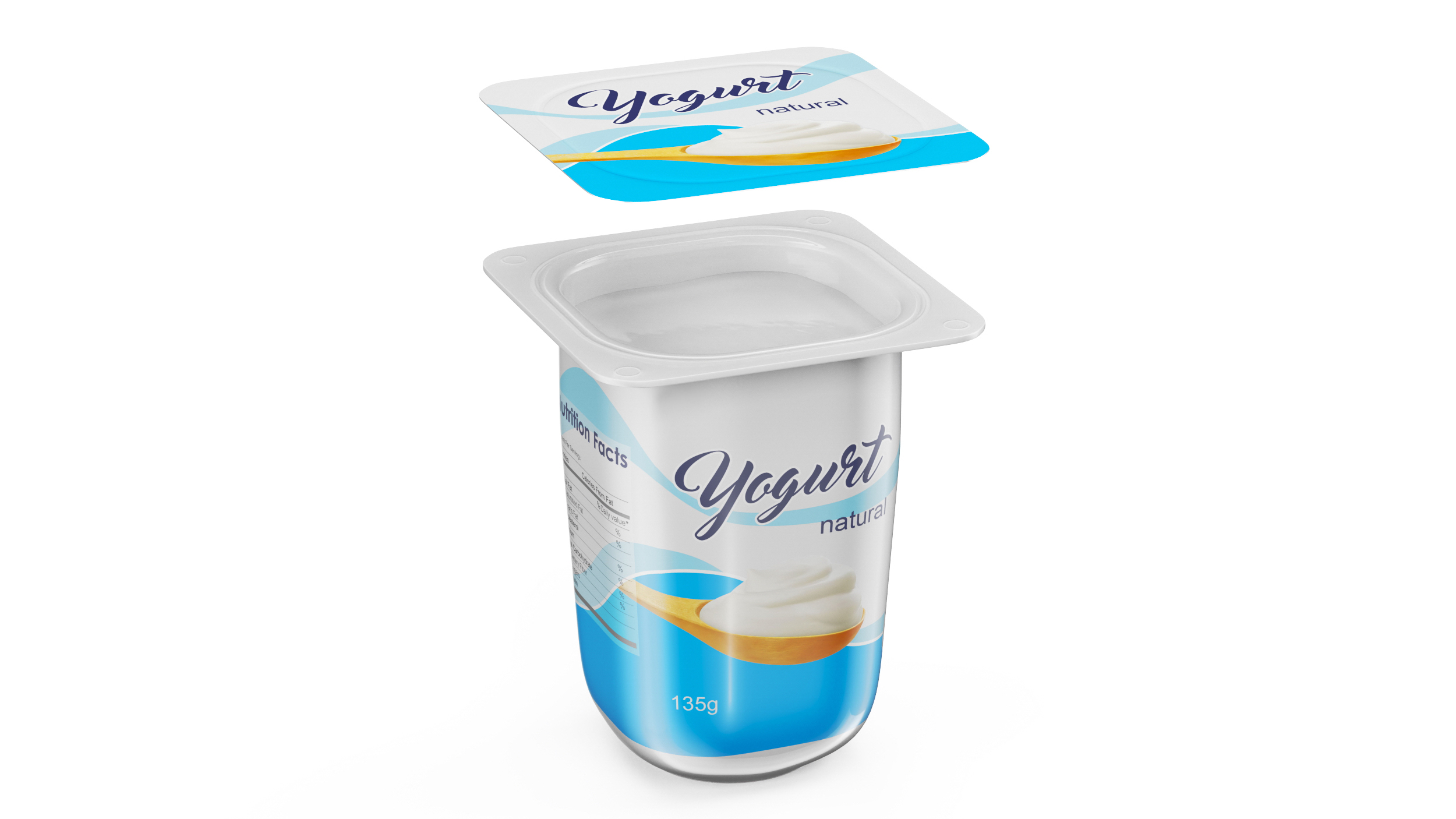 3D model Yogurt Plastic Cup Mockup