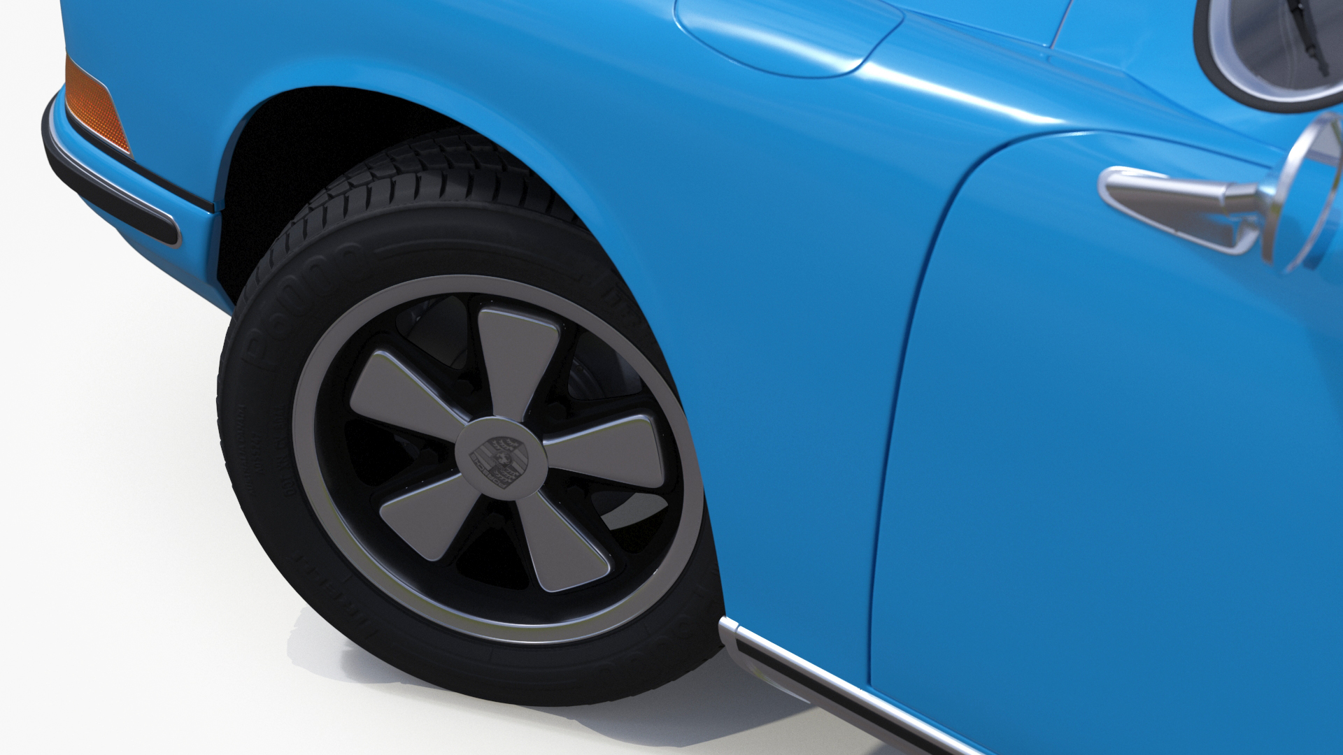 Porsche 911 1968 Blue Rigged for Cinema 4D 3D