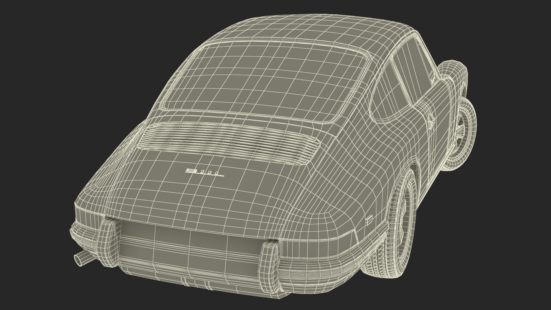 Porsche 911 1968 Blue Rigged for Cinema 4D 3D